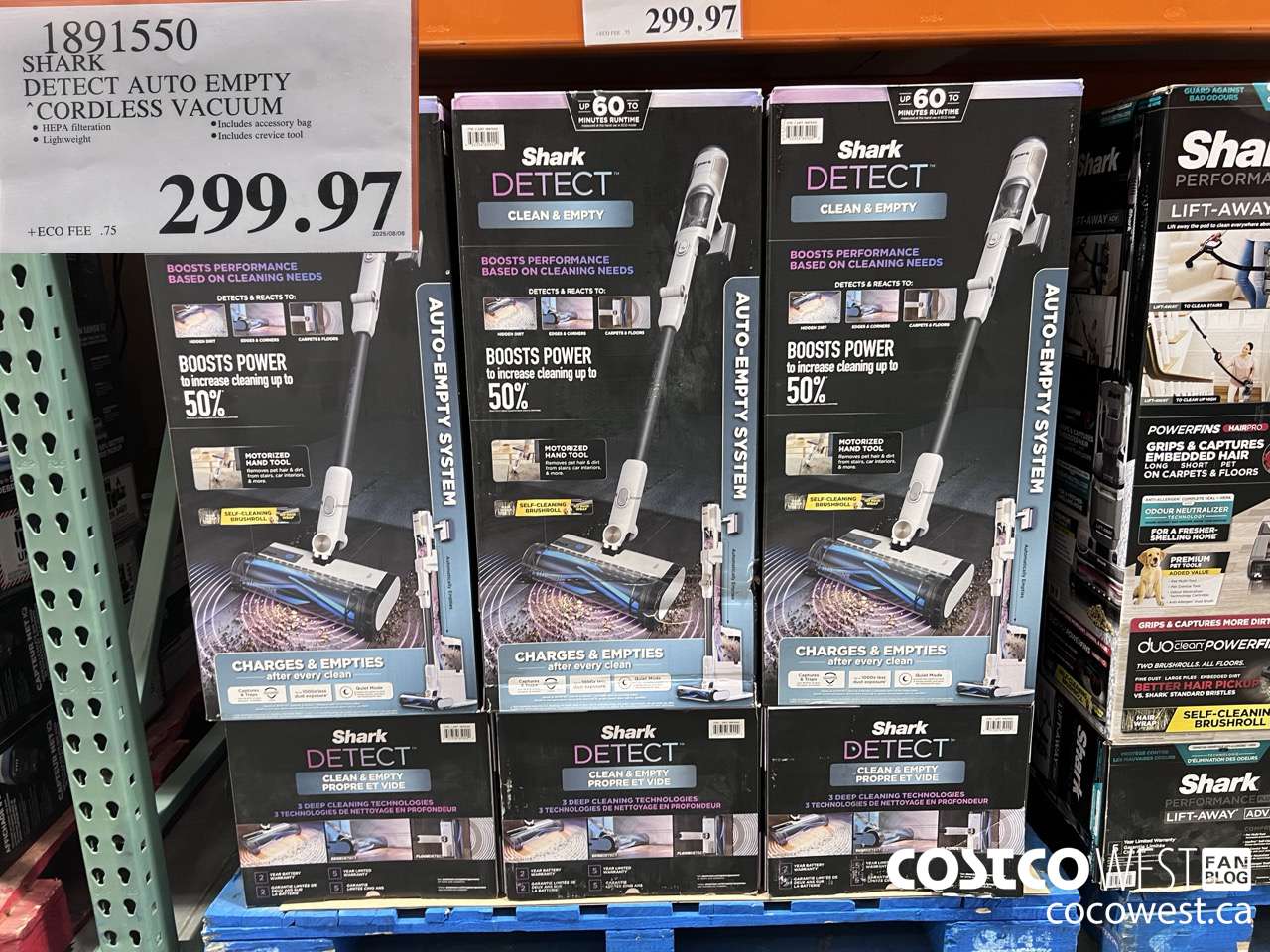 1891550 SHARK DETECT PRO AUTO EMPTY STICK VACUUM $299.97