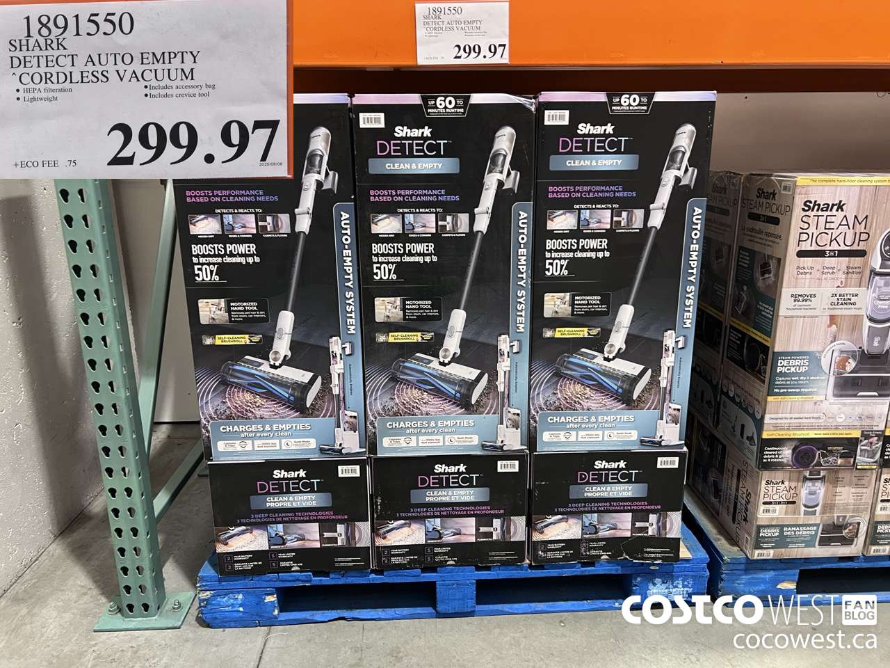 1891550 SHARK DETECT PRO AUTO EMPTY STICK VACUUM $299.97