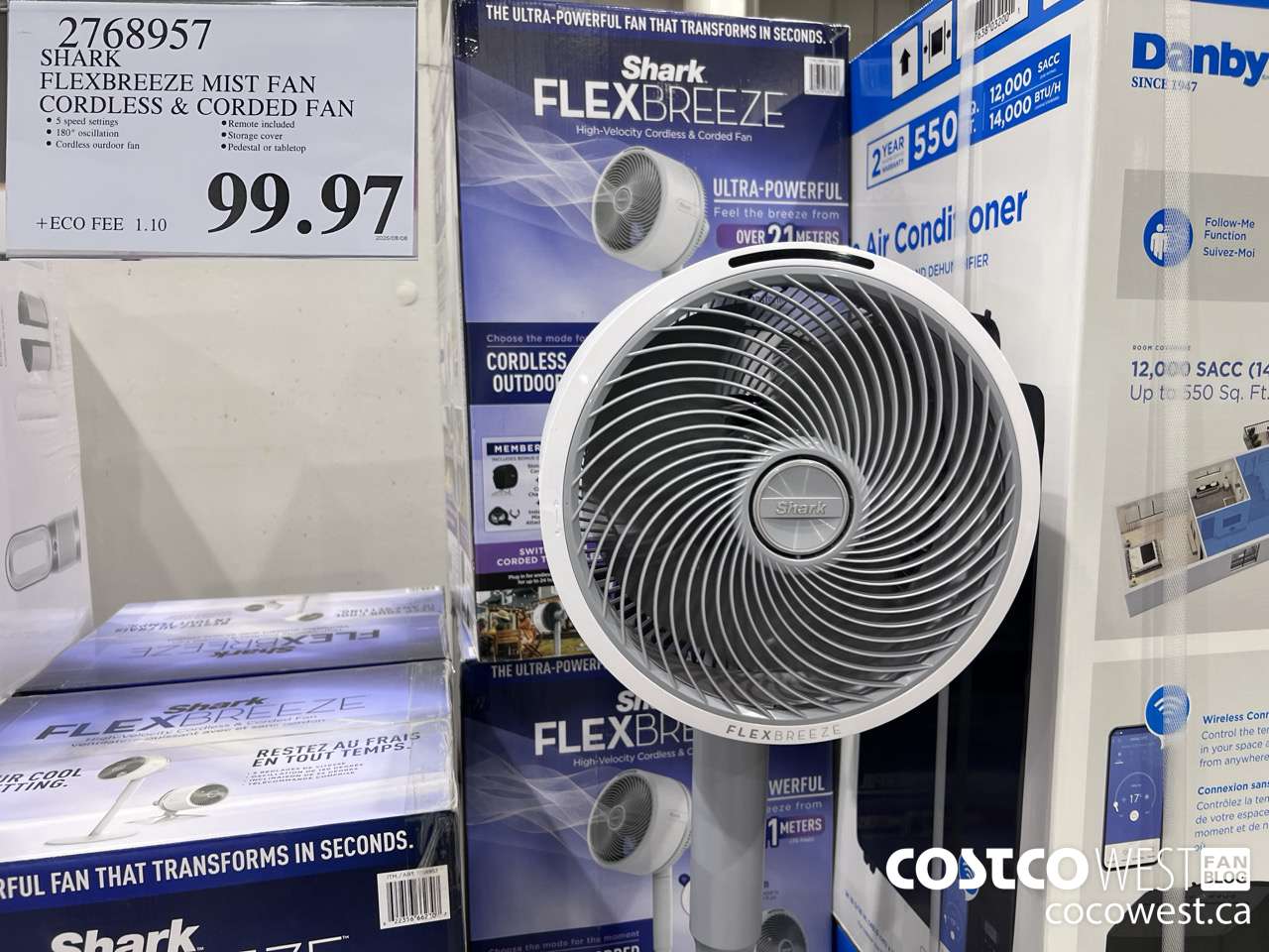 2768957 SHARK FLEXBREEZE MIST FAN CORDLESS & CORDED FAN $99.97