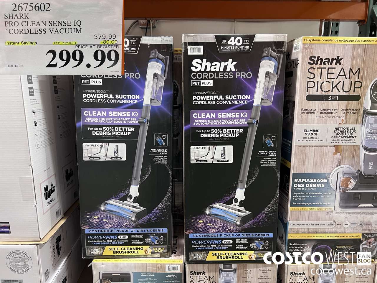 2675602 SHARK PRO CLEAN SENSE IQ CORDLESS VACUUM ($80.00 INSTANT SAVINGS EXPIRES ON 2025-08-14) $299.99