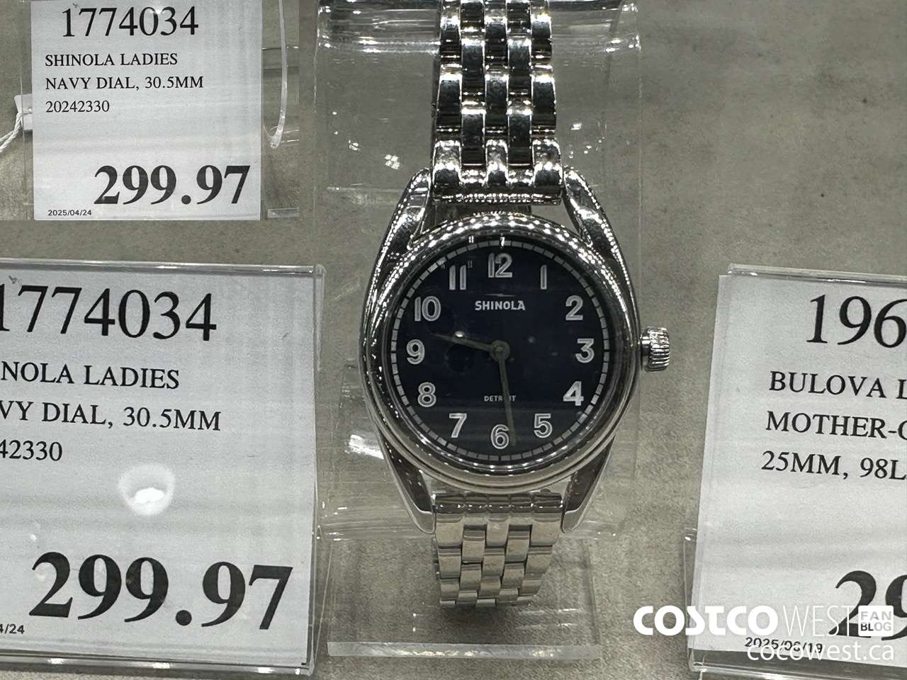 1774034 SHINOLA LADIES NAVY DIAL 30.5 MM 20242330 $299.97