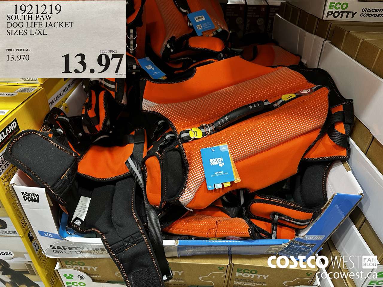 1921219 SILVER PAW DOG LIFE JACKET SIZES L/XL 500 $13.97