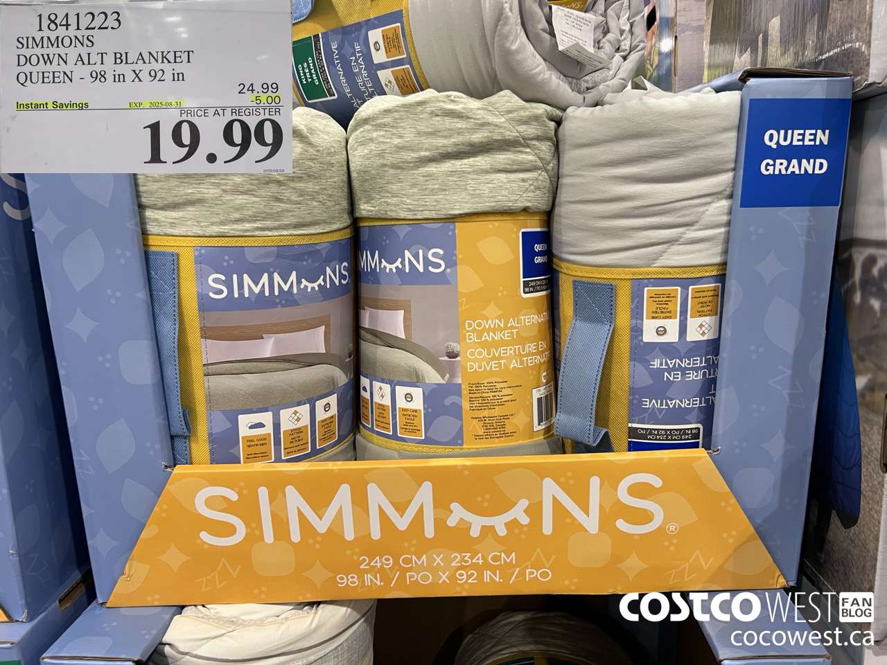 1841223 SIMMONS DOWN ALT BLANKET QUEEN 98