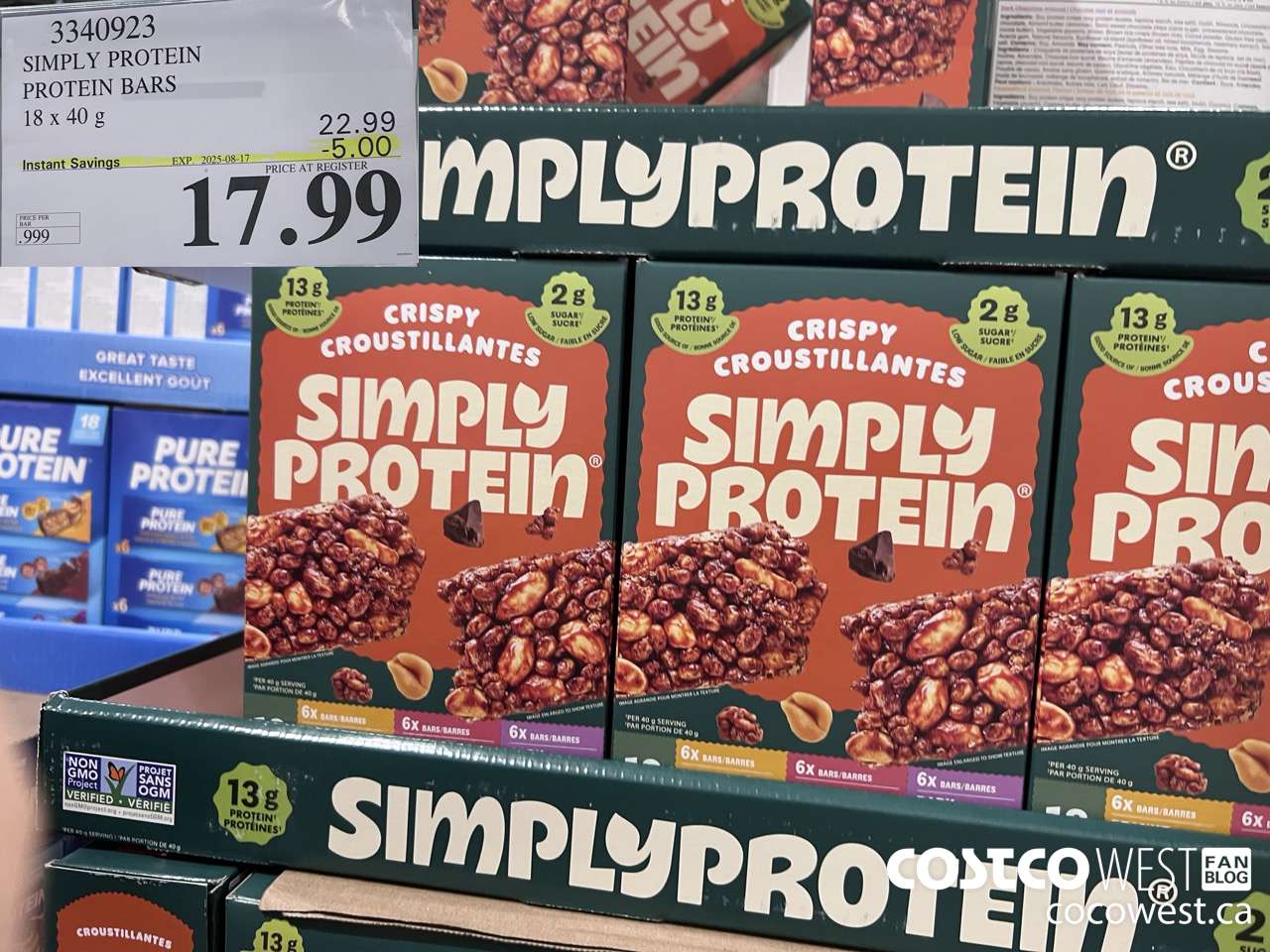 3340923 SIMPLY PROTEIN PROTEIN BARS 18 X 40G ($5.00 INSTANT SAVINGS EXPIRES ON 2025-08-17) $17.99