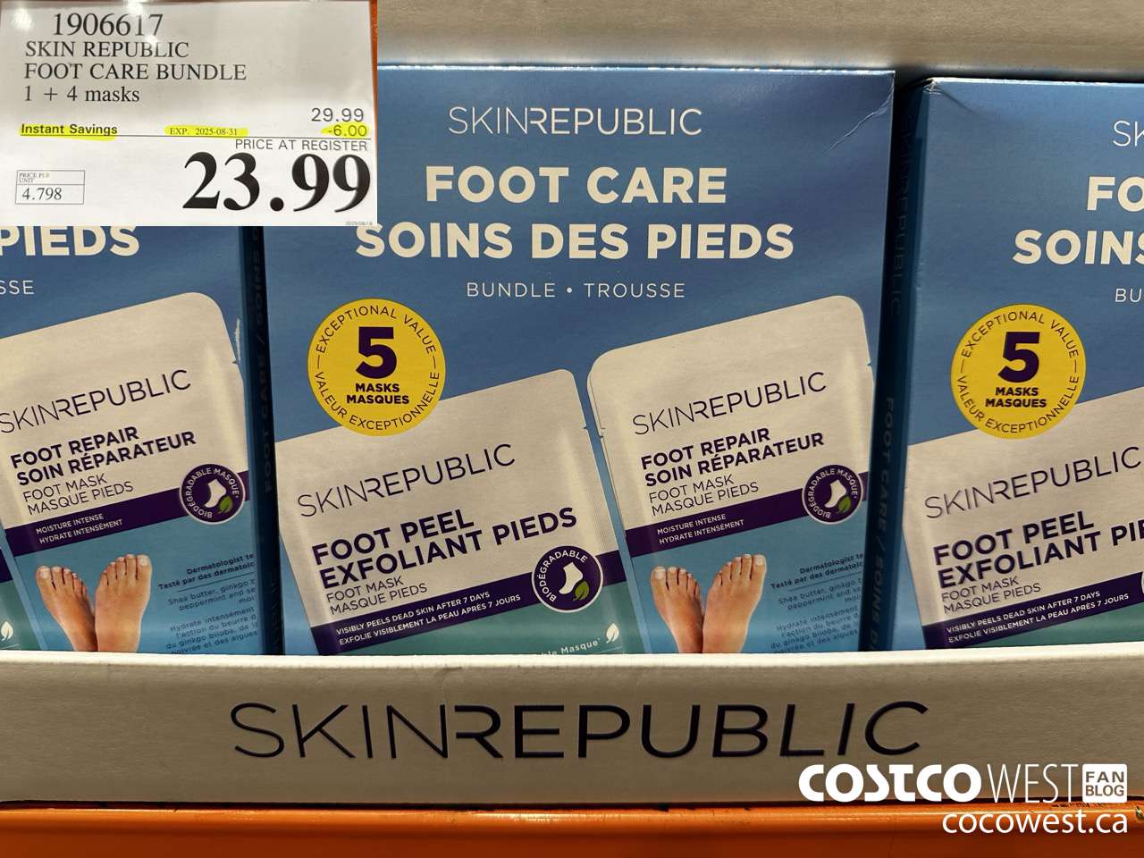 1906617 SKIN REPUBLIC FOOT CARE BUNDLE 1 + 4 MASKS ($6.00 INSTANT SAVINGS EXPIRES ON 2025-08-31) $23.99