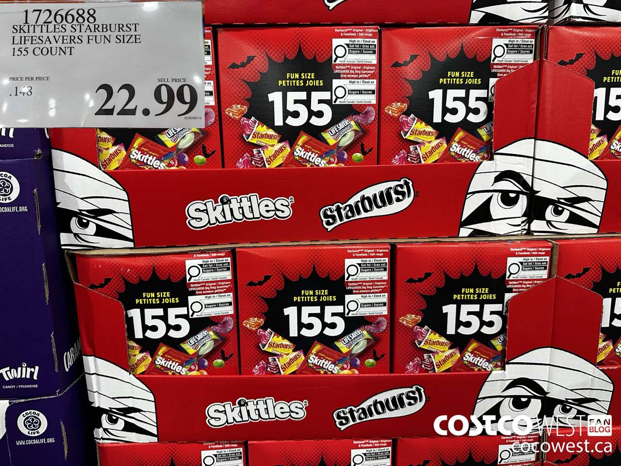 1726688 SKITTLES STARBURST LIFESAVERS FUN SIZE 155 COUNT $22.99