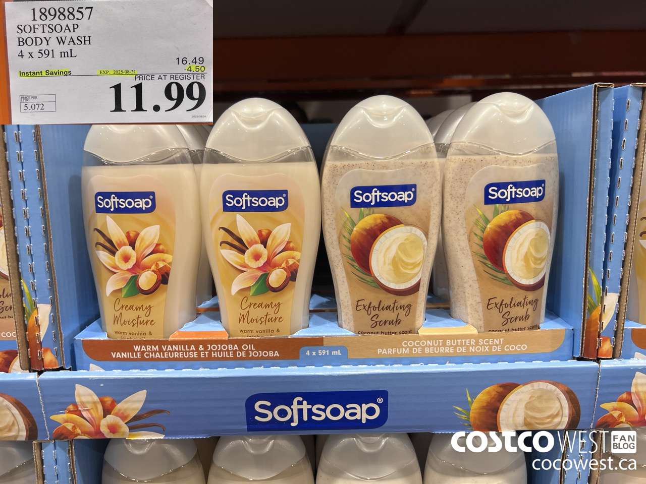 1898857 SOFTSOAP BODY WASH 4 X 591ML ($4.50 INSTANT SAVINGS EXPIRES ON 2025-08-31) $11.99