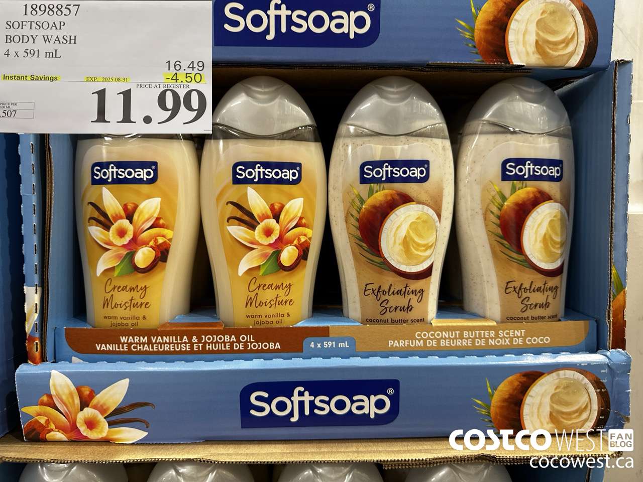 1898857 SOFTSOAP BODY WASH 4 X 591ML ($4.50 INSTANT SAVINGS EXPIRES ON 2025-08-31) $11.99