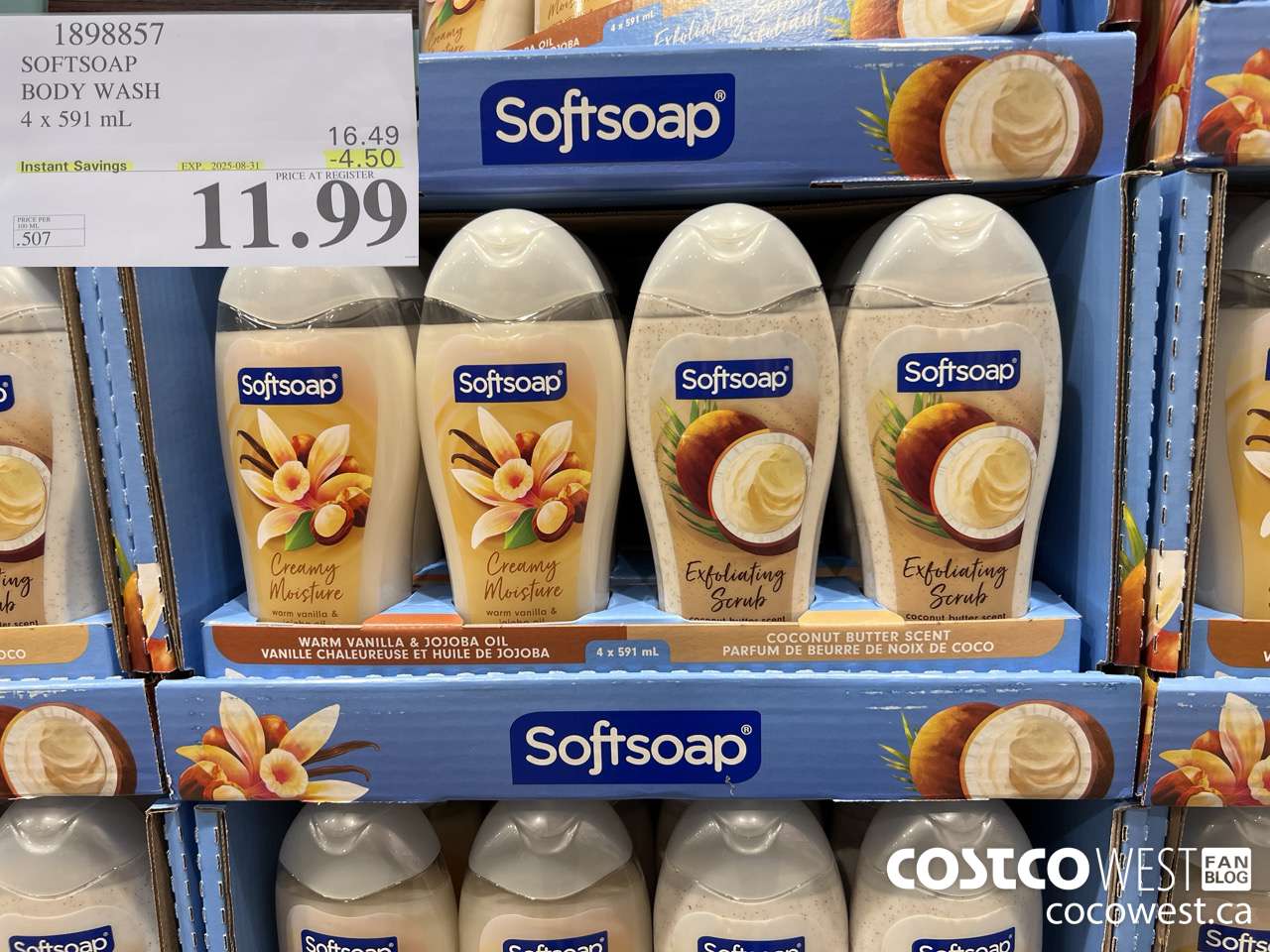 1898857 SOFTSOAP BODY WASH 4 X 591ML ($4.50 INSTANT SAVINGS EXPIRES ON 2025-08-31) $11.99