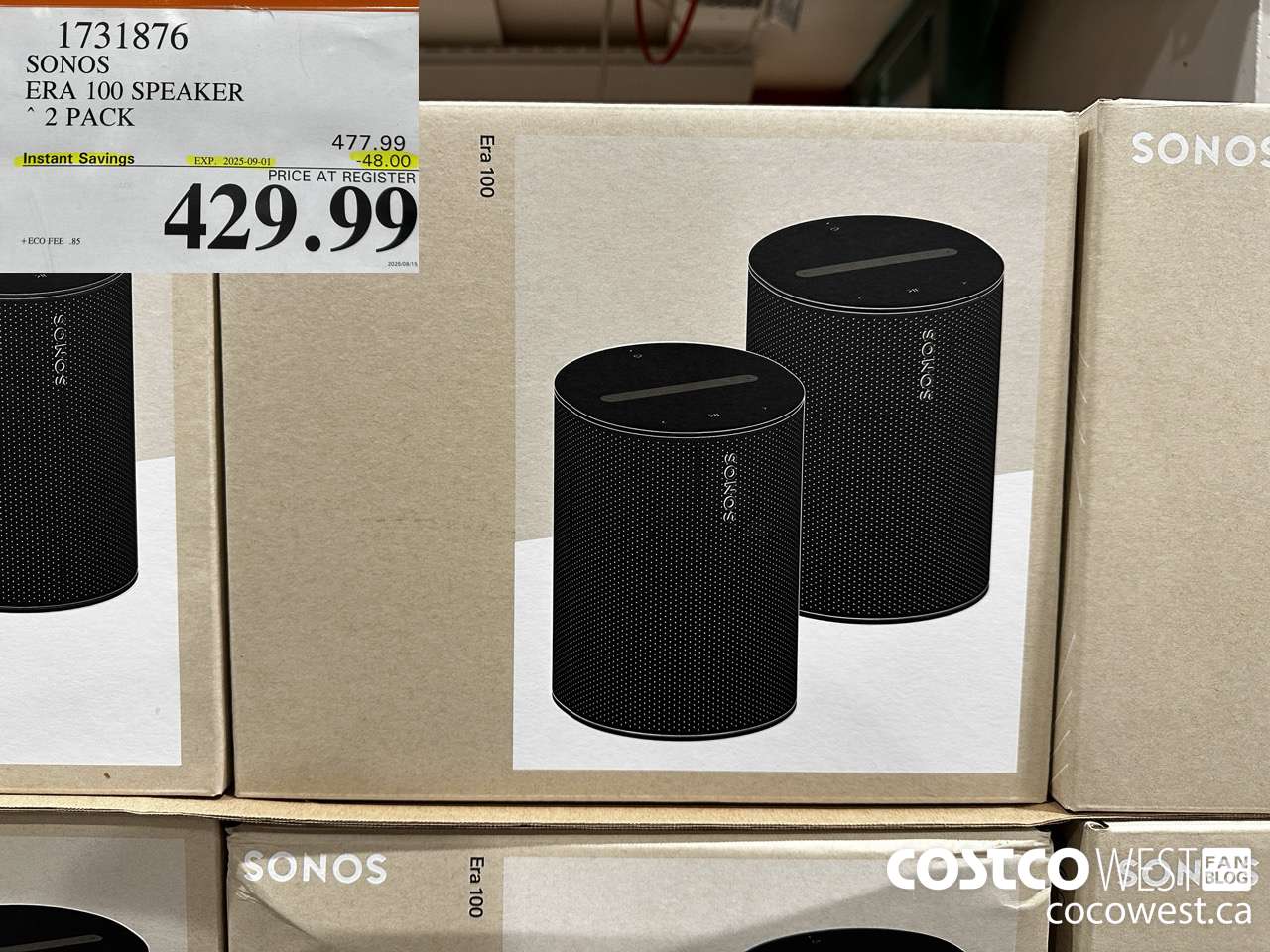 1731876 SONOS ERA 100 SPEAKER 2 PACK ($48.00 INSTANT SAVINGS EXPIRES ON 2025-09-01) $429.99