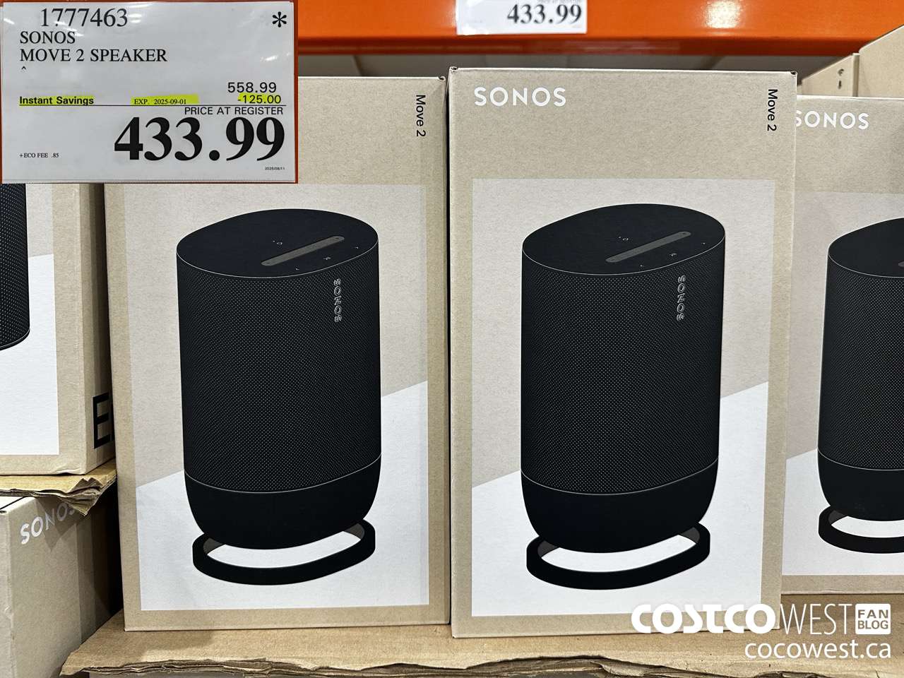 1777463 SONOS MOVE 2 SPEAKER ($125.00 INSTANT SAVINGS EXPIRES ON 2025-09-01) $433.99