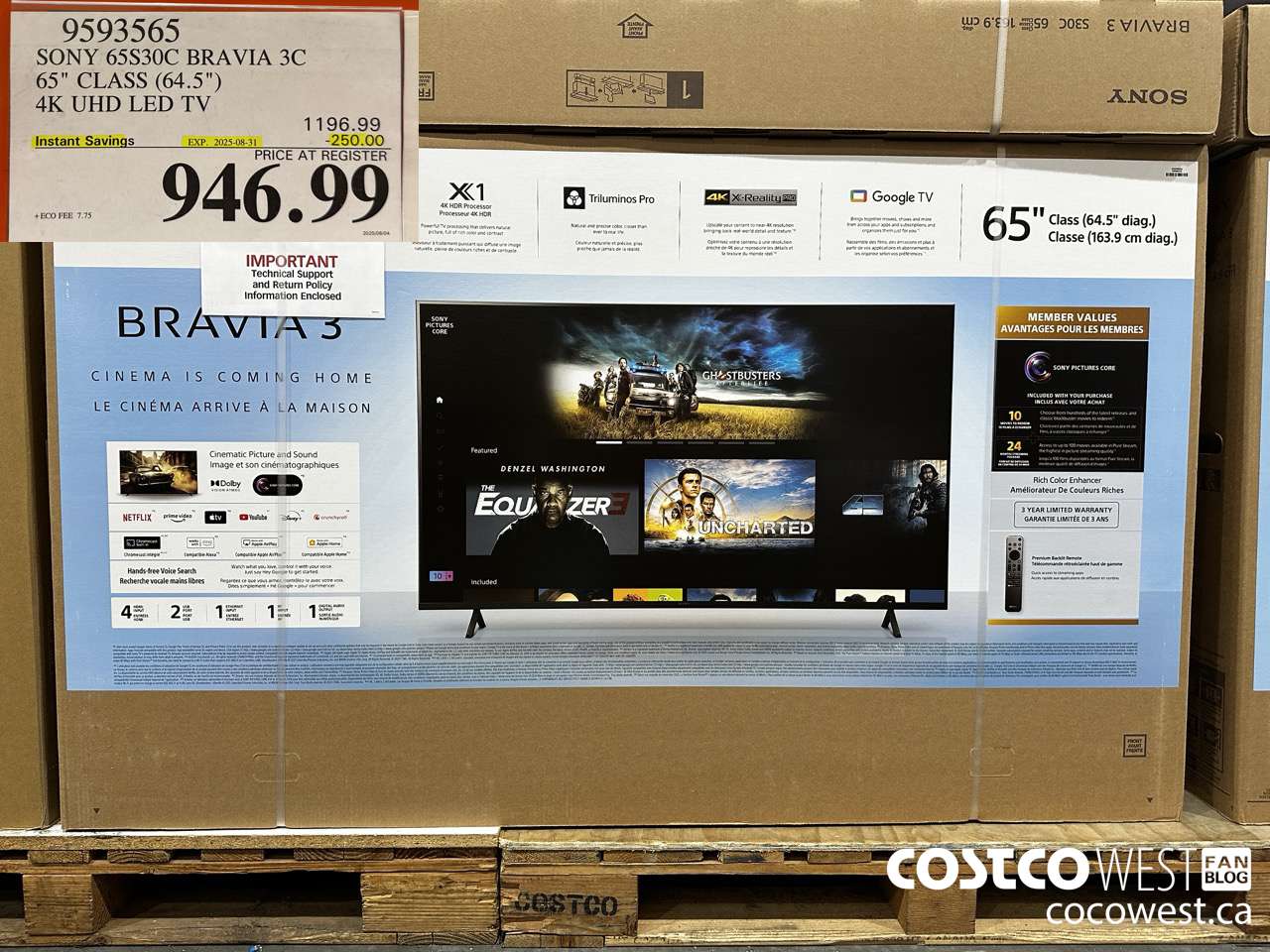 9593565 SONY 65S30C BRAVIA 3C 65