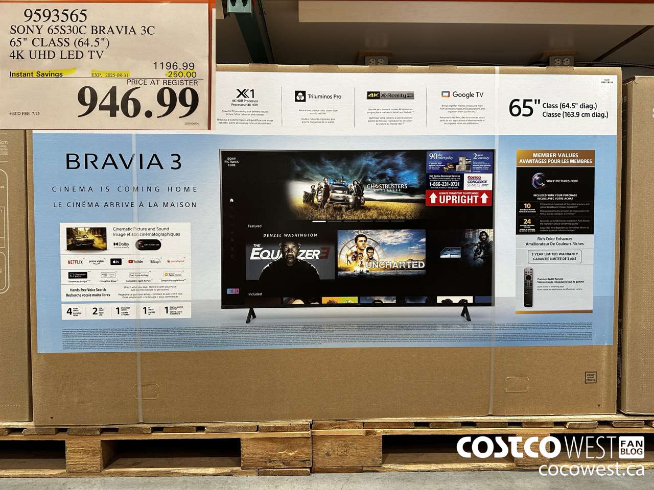 9593565 SONY 65S30C BRAVIA 3C 65