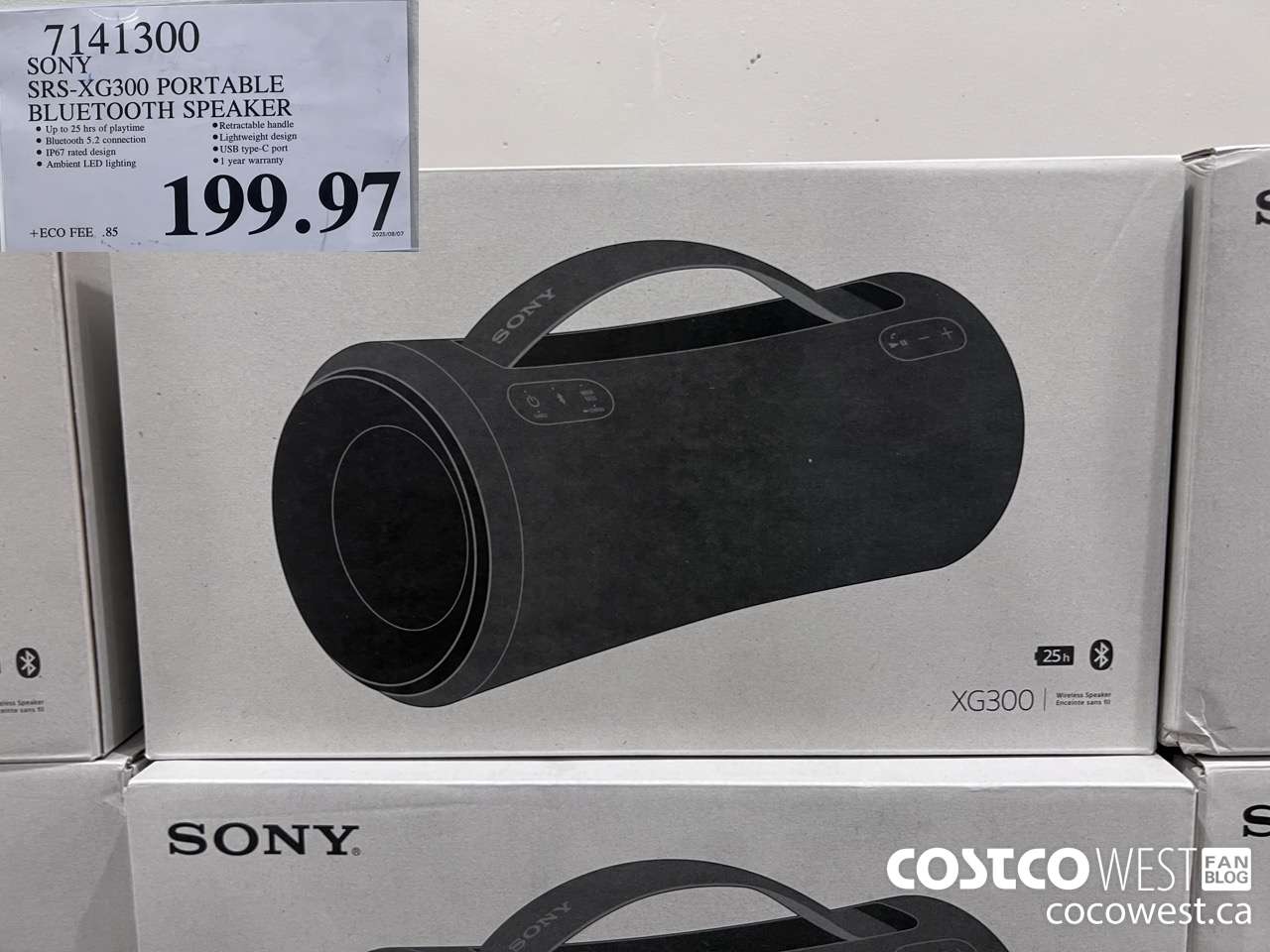 7141300 SONY SRS-XG300 PORTABLE BLUETOOTH SPEAKER $199.97