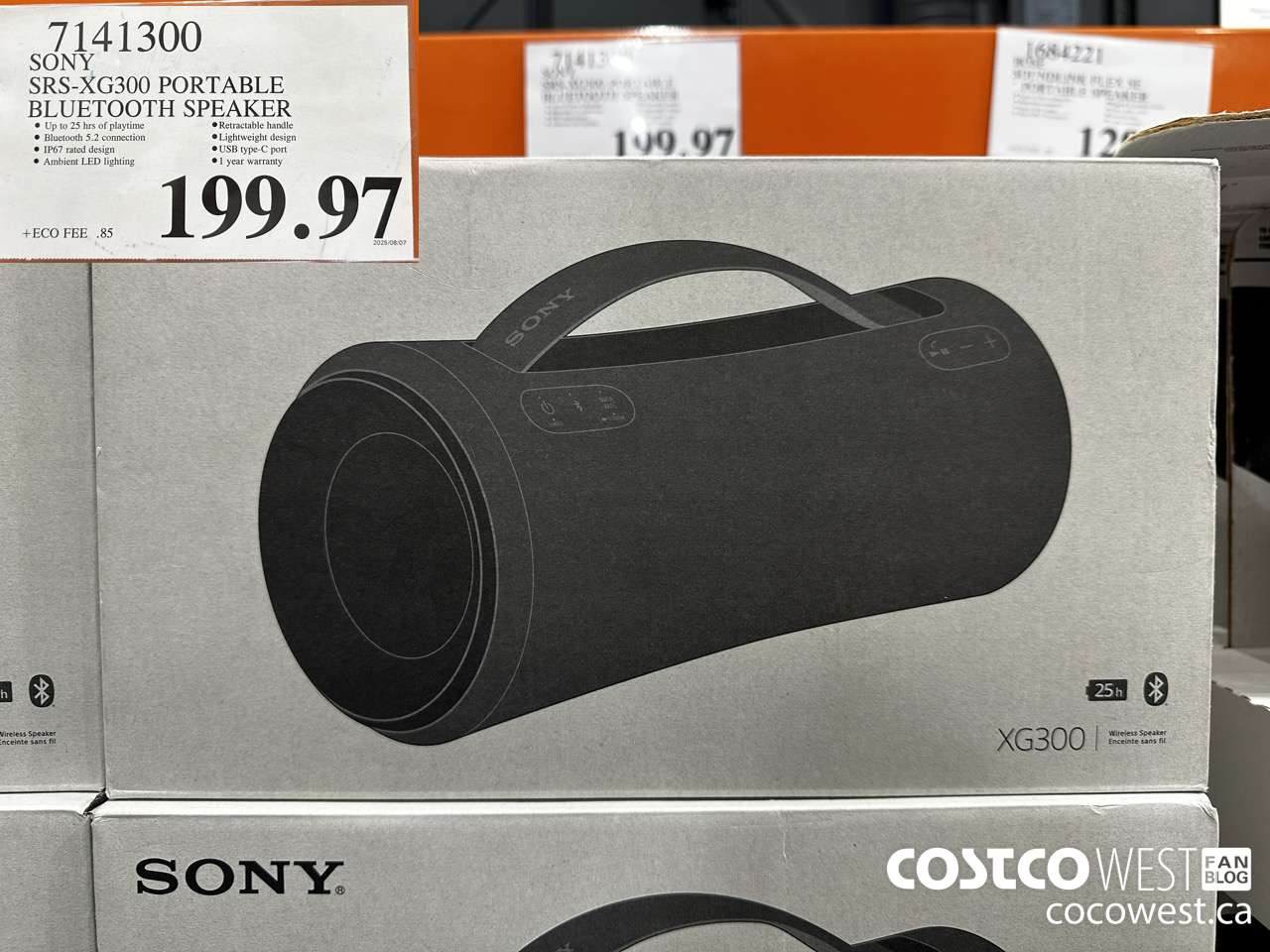 7141300 SONY SRS-XG300 PORTABLE BLUETOOTH SPEAKER $199.97
