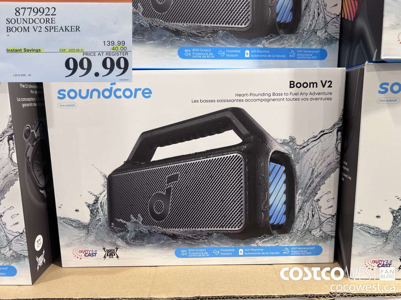 8779922 SOUNDCORE BOOM V2 SPEAKER ($40.00 INSTANT SAVINGS EXPIRES ON 2025-08-31) $99.99
