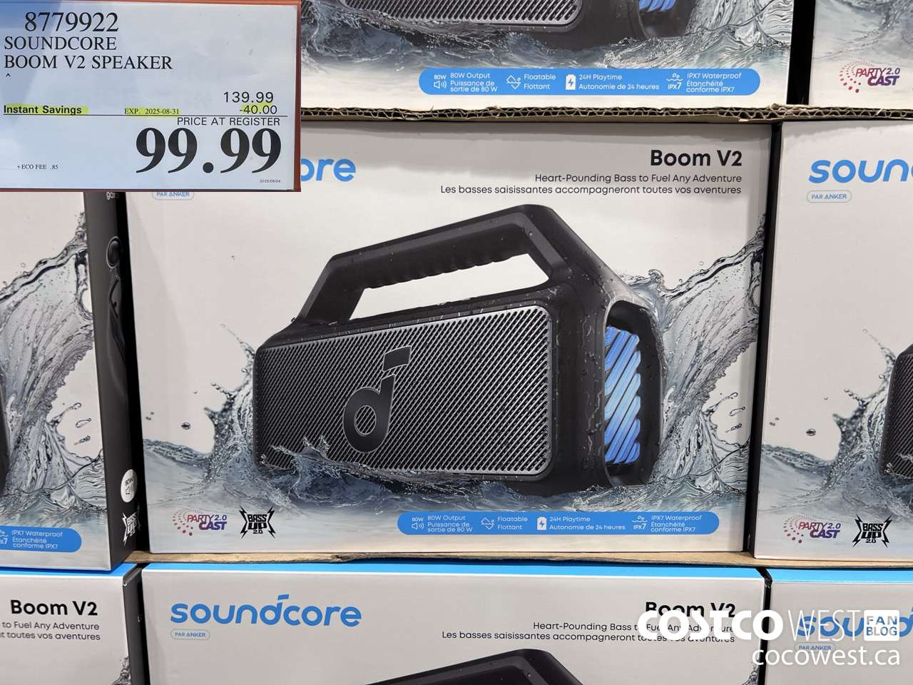 8779922 SOUNDCORE BOOM V2 SPEAKER ($40.00 INSTANT SAVINGS EXPIRES ON 2025-08-31) $99.99