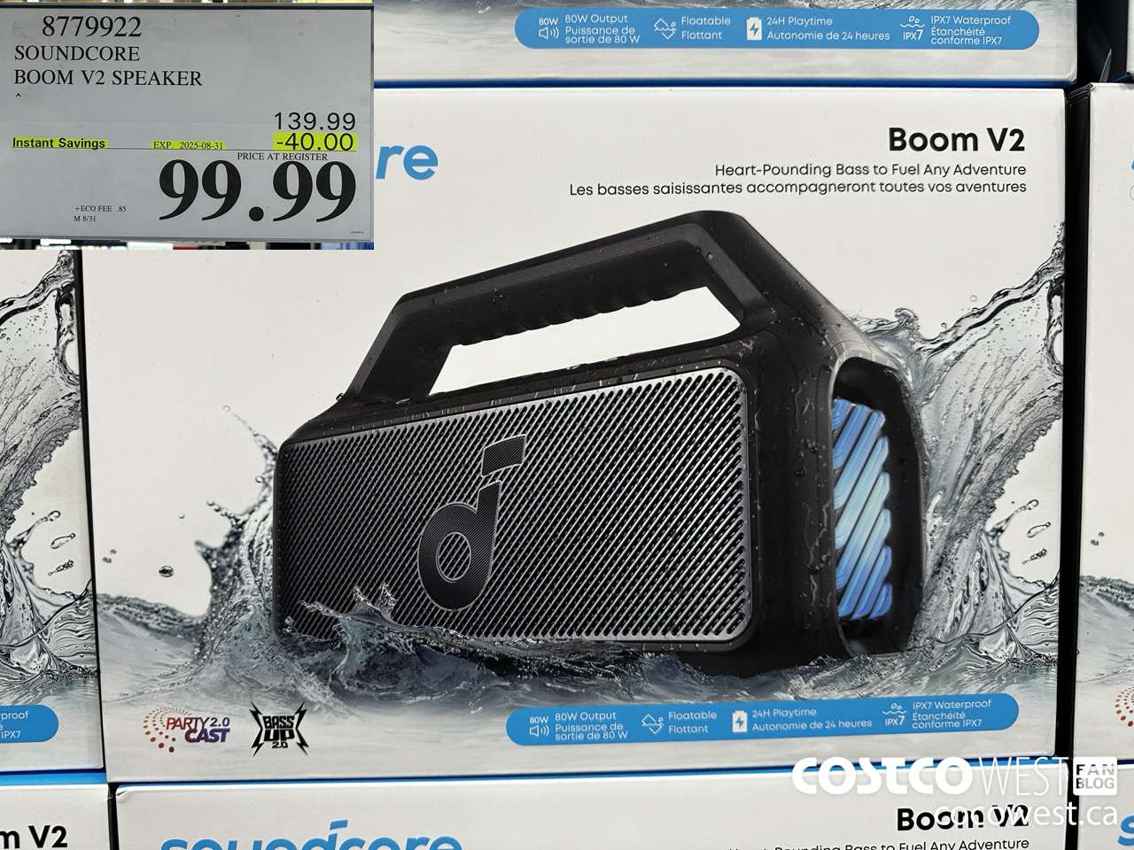 8779922 SOUNDCORE BOOM V2 SPEAKER ($40.00 INSTANT SAVINGS EXPIRES ON 2025-08-31) $99.99