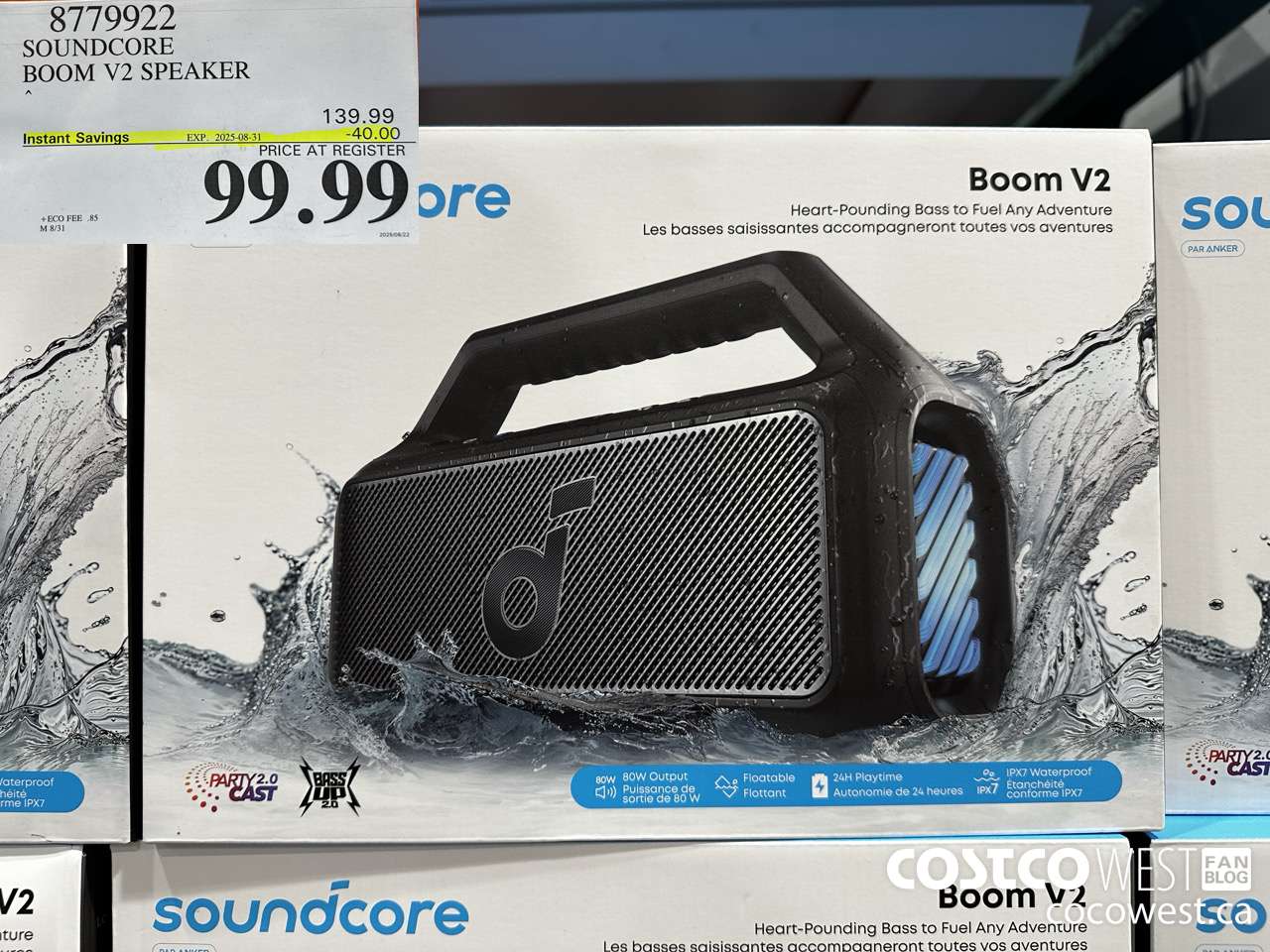 8779922 SOUNDCORE BOOM V2 SPEAKER ($40.00 INSTANT SAVINGS EXPIRES ON 2025-08-31) $99.99