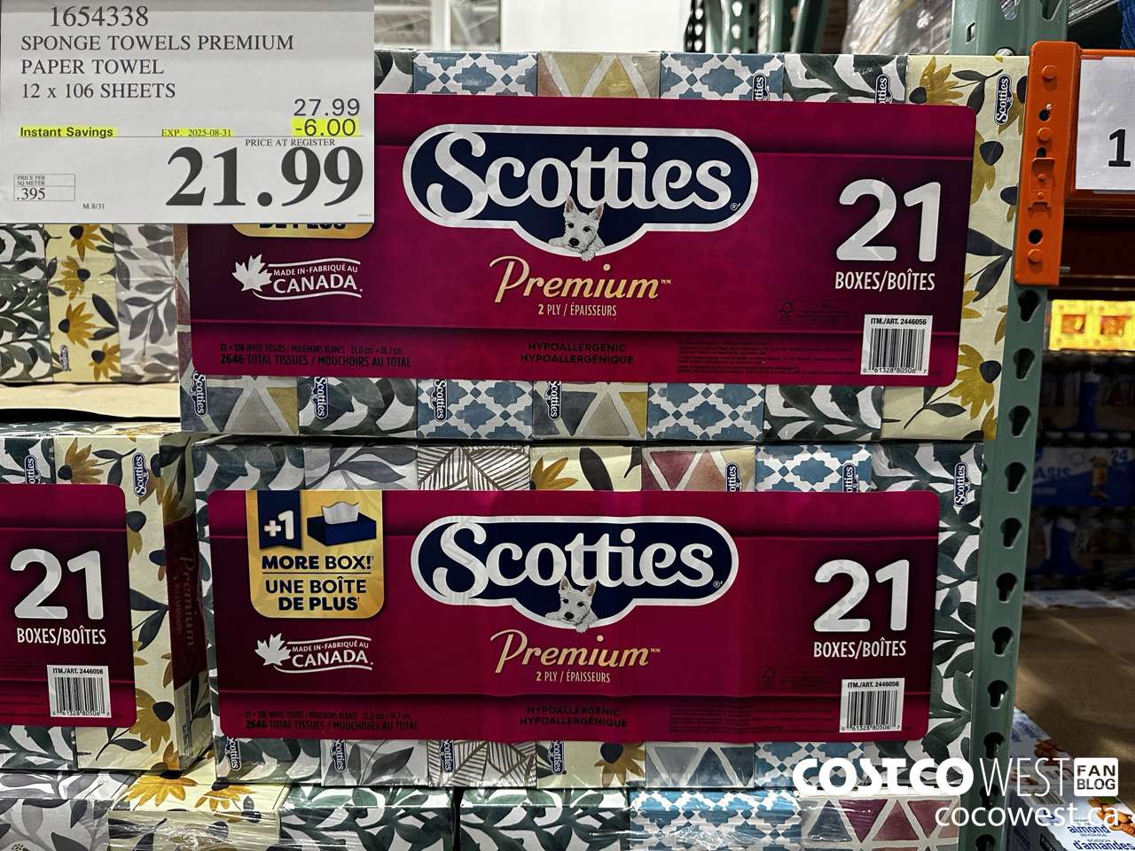 1654338 SPONGE TOWELS PREMIUM PAPER TOWEL 12 X 106 SHEETS ($6.00 INSTANT SAVINGS EXPIRES ON 2025-08-31) $21.99