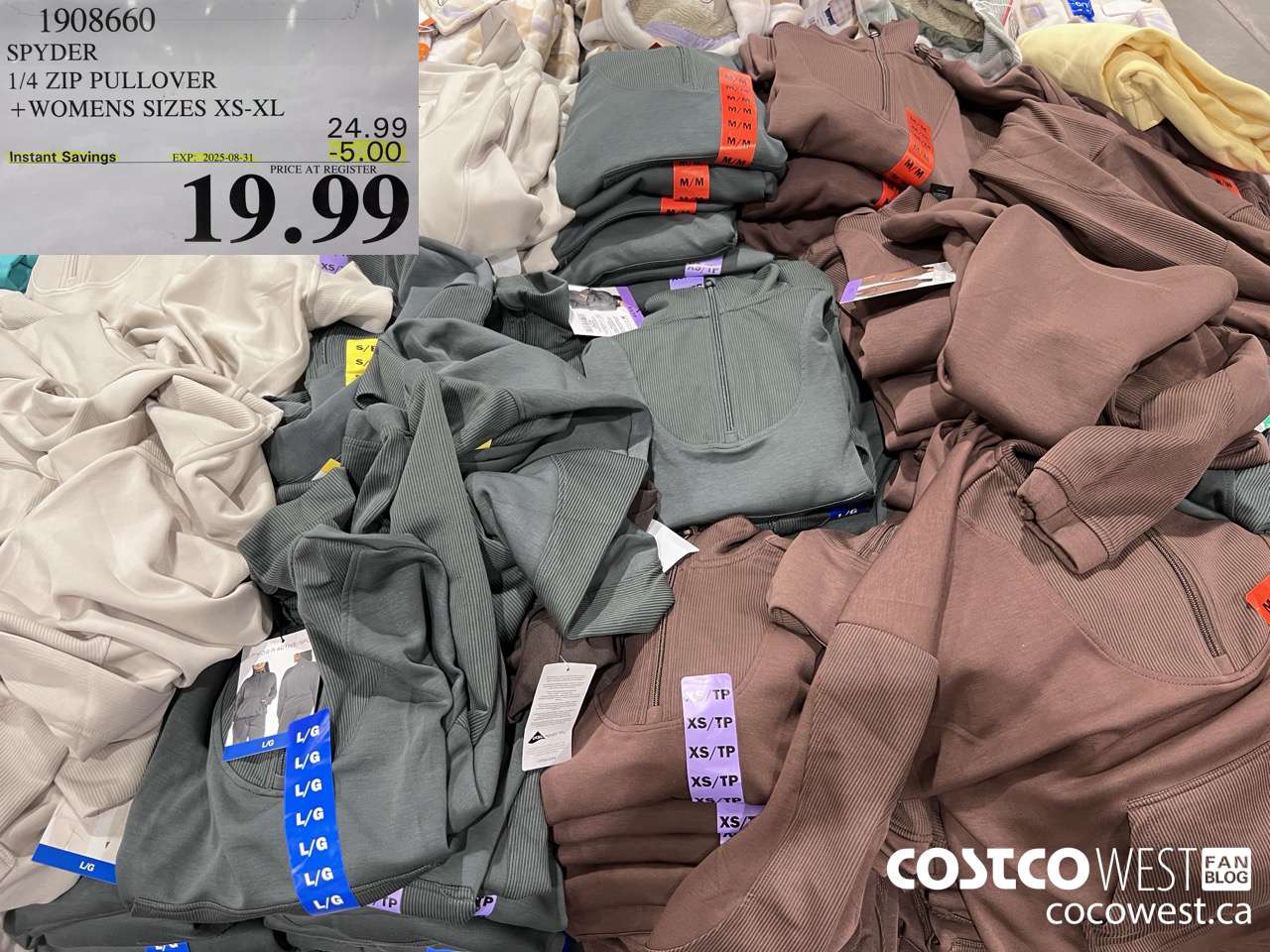 1908660 SPYDER 1/4 ZIP PULLOVER WOMENS SIZES XS-XL ($5.00 INSTANT SAVINGS EXPIRES ON 2025-08-31) $19.99