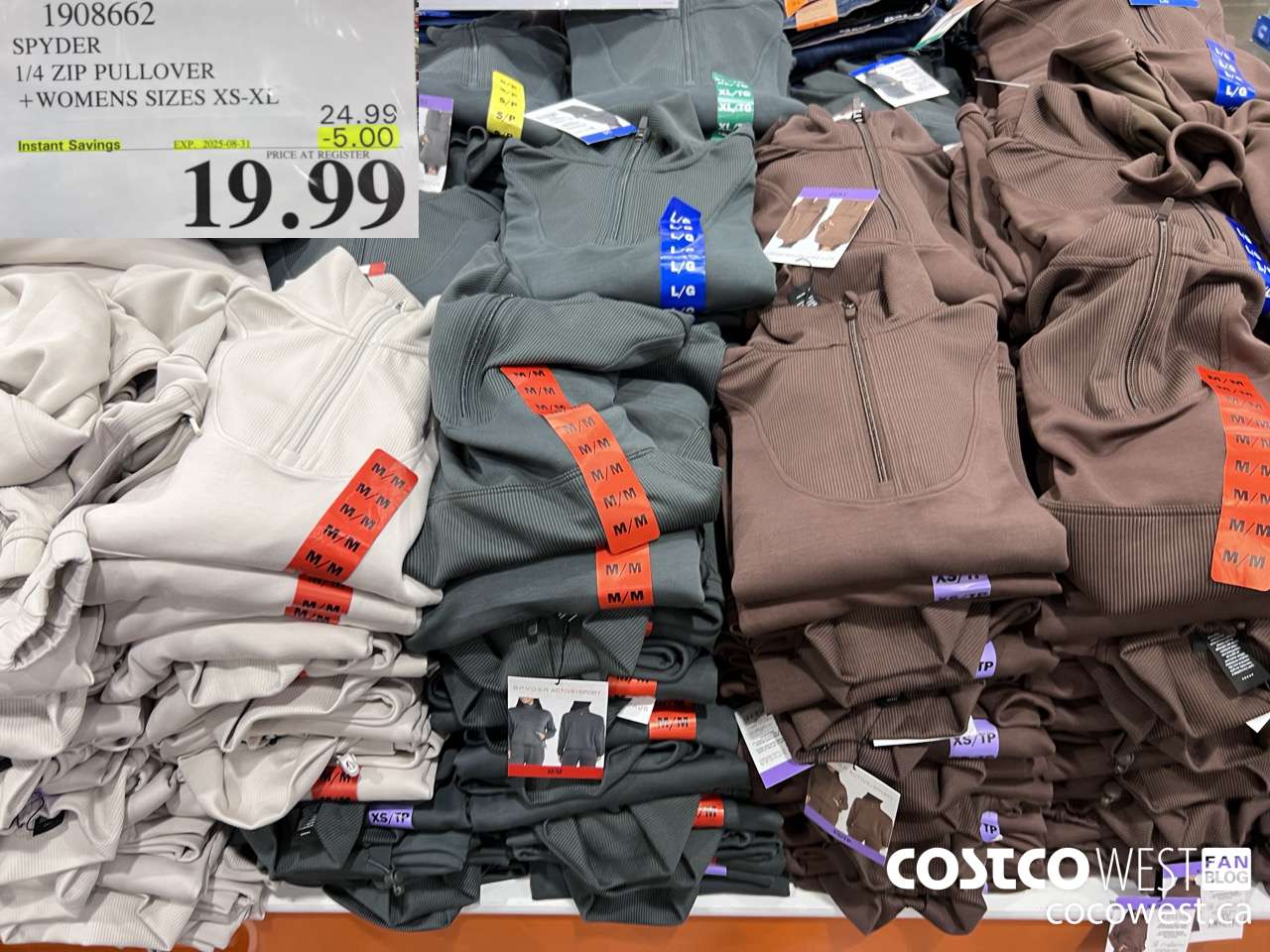 1908662 SPYDER 1/4 ZIP PULLOVER WOMENS SIZES XS-XXL ($5.00 INSTANT SAVINGS EXPIRES ON 2025-08-31) $19.99