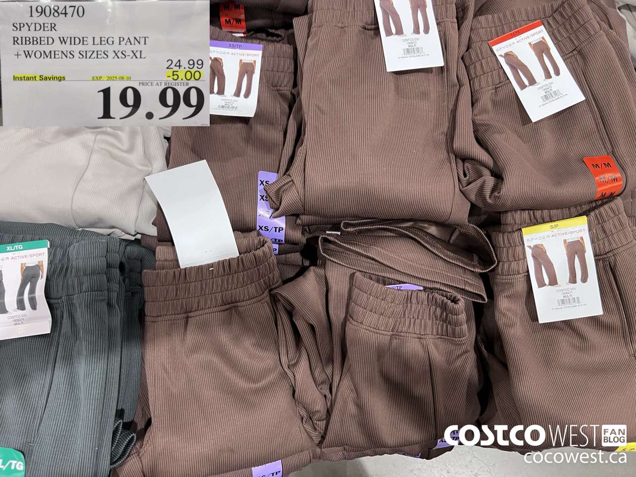 1908470 SPYDER RIBBED WIDE LEG PANT WOMENS SIZES XS-XL ($5.00 INSTANT SAVINGS EXPIRES ON 2025-08-10) $19.99