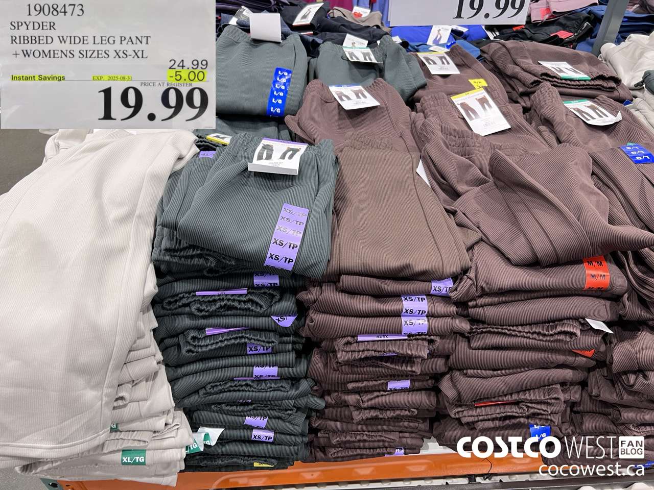 1908473 SPYDER RIBBED WIDE LEG PANT WOMENS SIZES XS-XL ($5.00 INSTANT SAVINGS EXPIRES ON 2025-08-31) $19.99