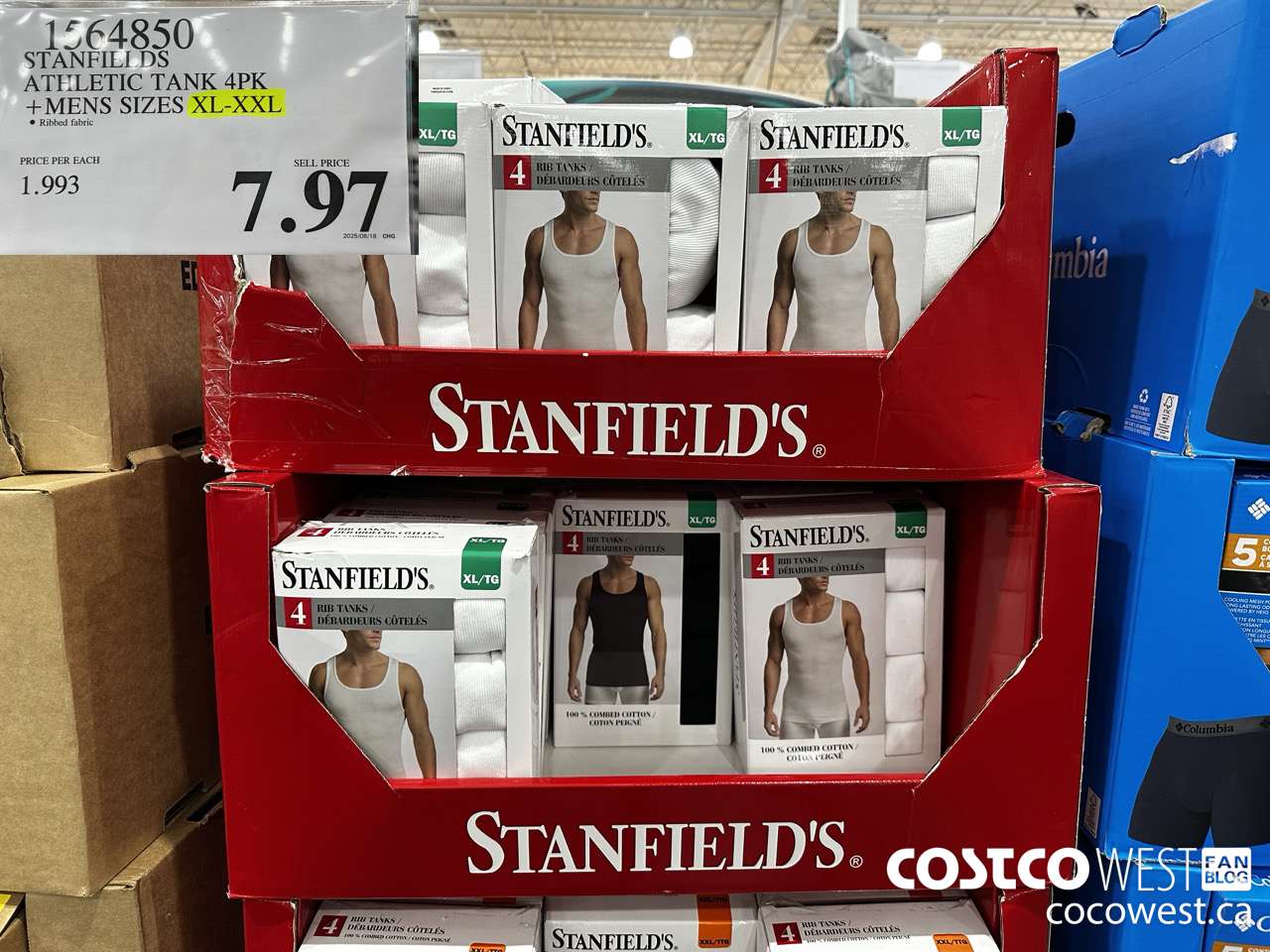 1564850 STANFIELDS ATHLETIC TANK 4PK MENS SIZES XL-XXL $7.97