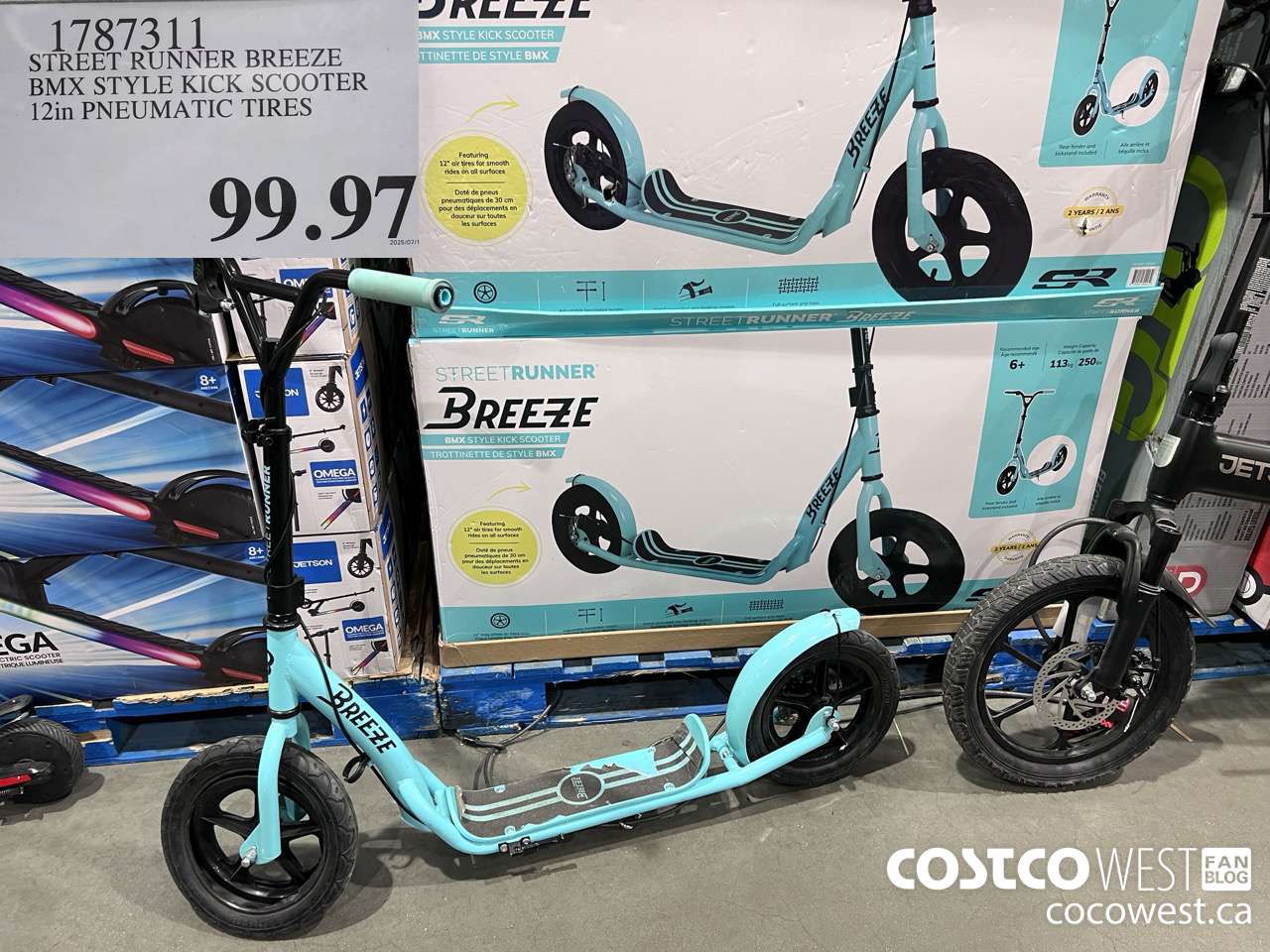 1787311 STREET RUNNER BREEZE BMX STYLE KICK SCOOTER 12IN PNEUMATIC TIRES $99.97