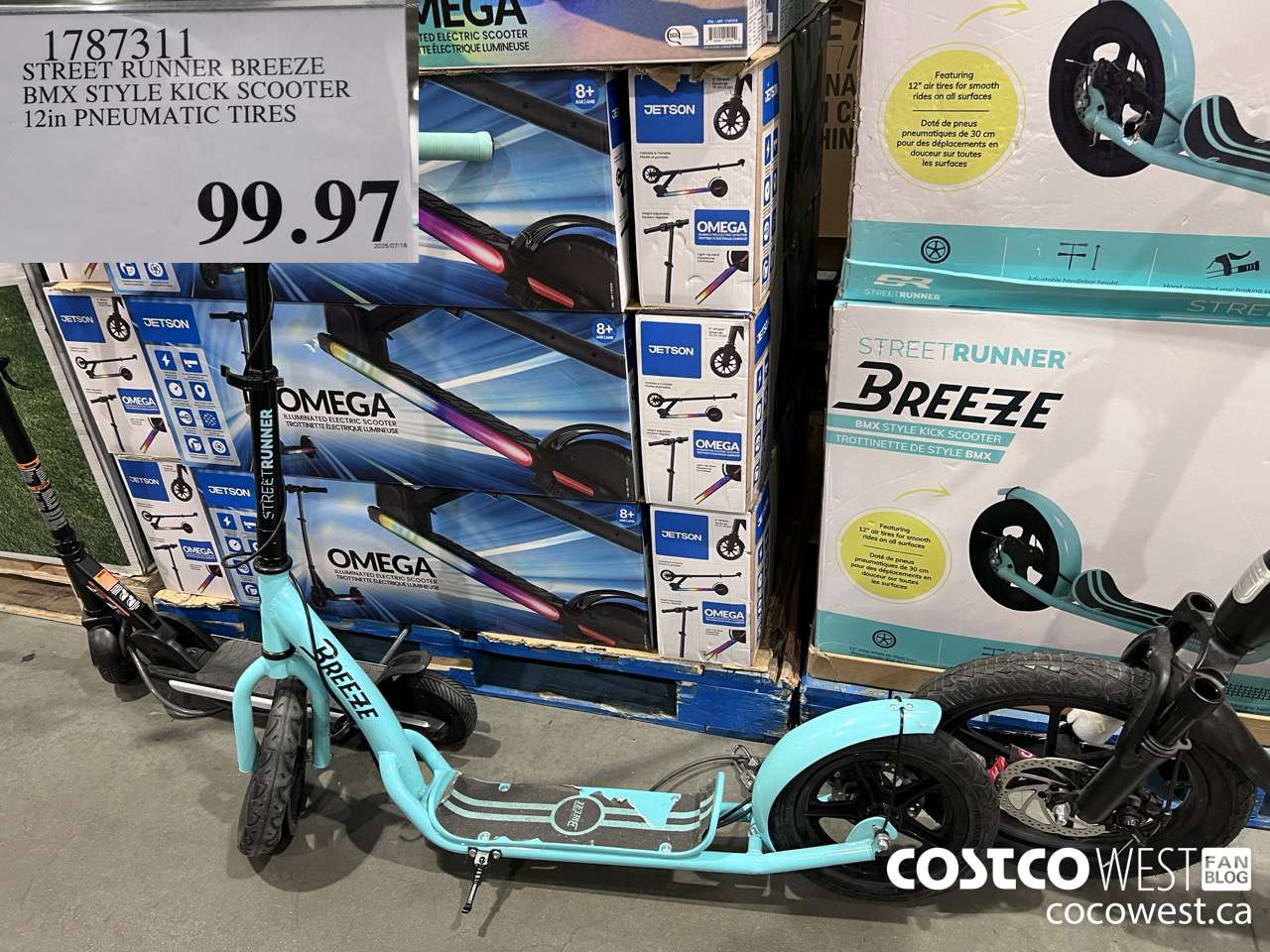 1787311 STREET RUNNER BREEZE BMX STYLE KICK SCOOTER 12IN PNEUMATIC TIRES $99.97