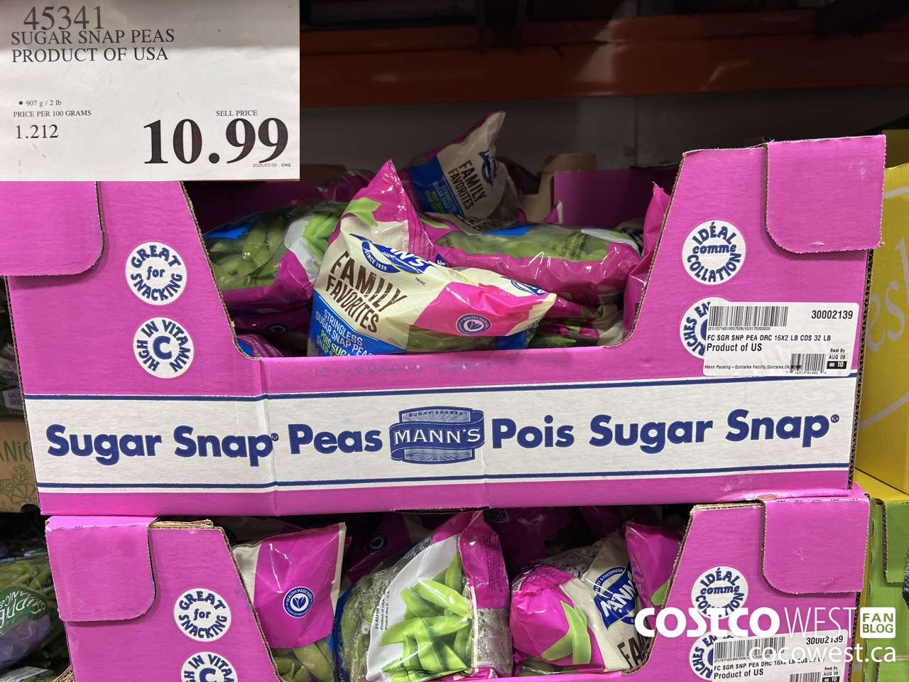 45341 SUGAR SNAP PEAS PRODUCT OF USA $10.99