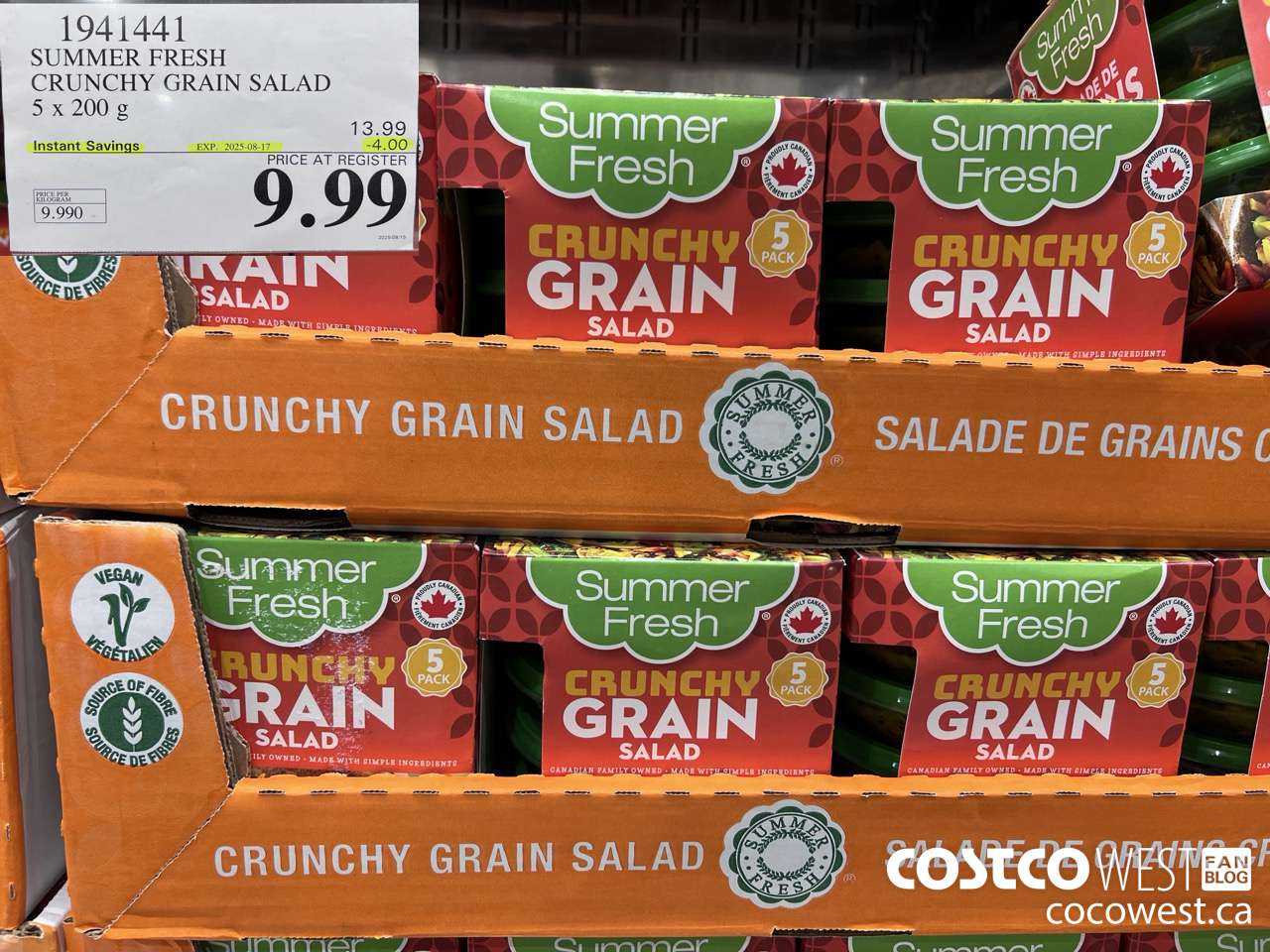 1941441 SUMMER FRESH CRUNCHY GRAIN SALAD 5 X 200G ($4.00 INSTANT SAVINGS EXPIRES ON 2025-08-17) $9.99