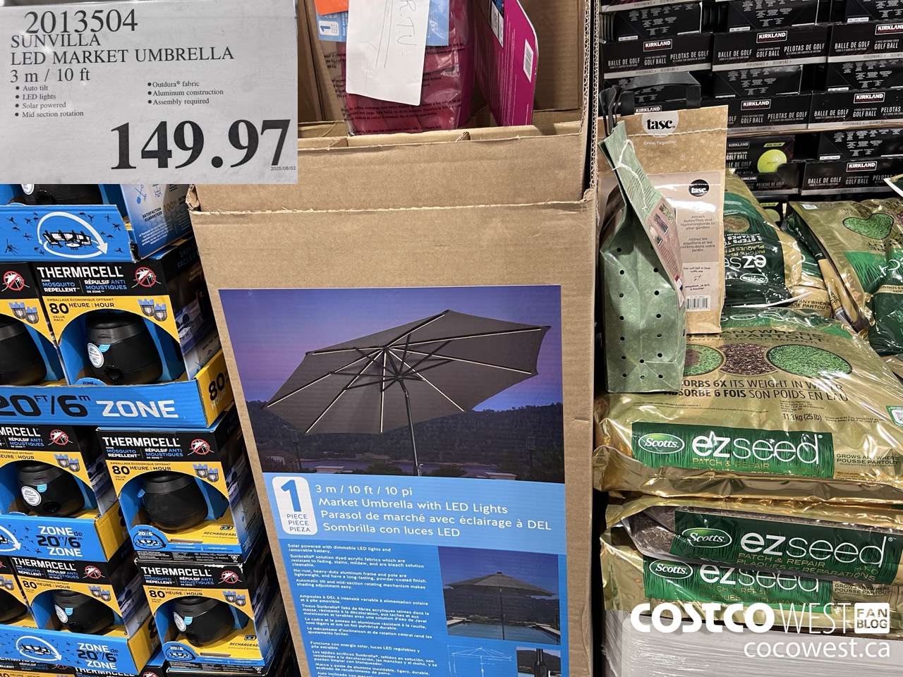 2013504 SUNVILLA LED MARKET UMBRELLA 3M / 10FT $149.97