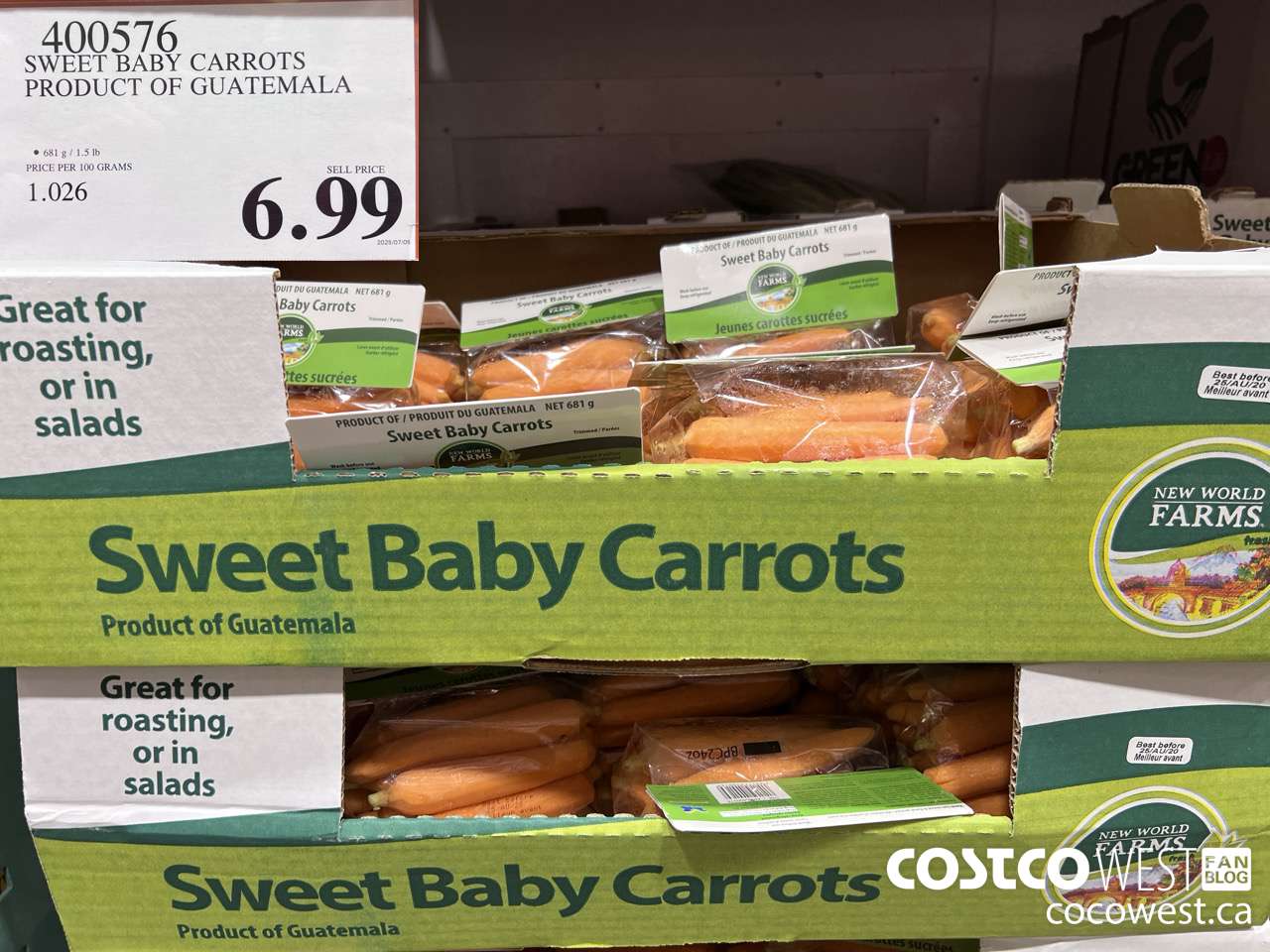400576 SWEET BABY CARROTS PRODUCT OF GUATEMALA $6.99