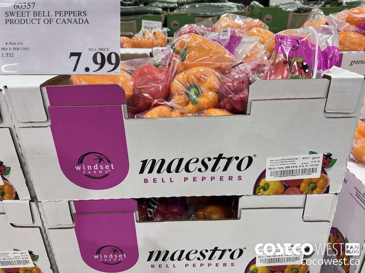 60357 SWEET BELL PEPPERS PRODUCT OF CANADA $7.99