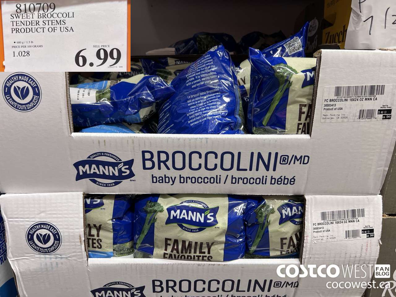810709 SWEET BROCCOLI TENDER STEMS PRODUCT OF USA $6.99