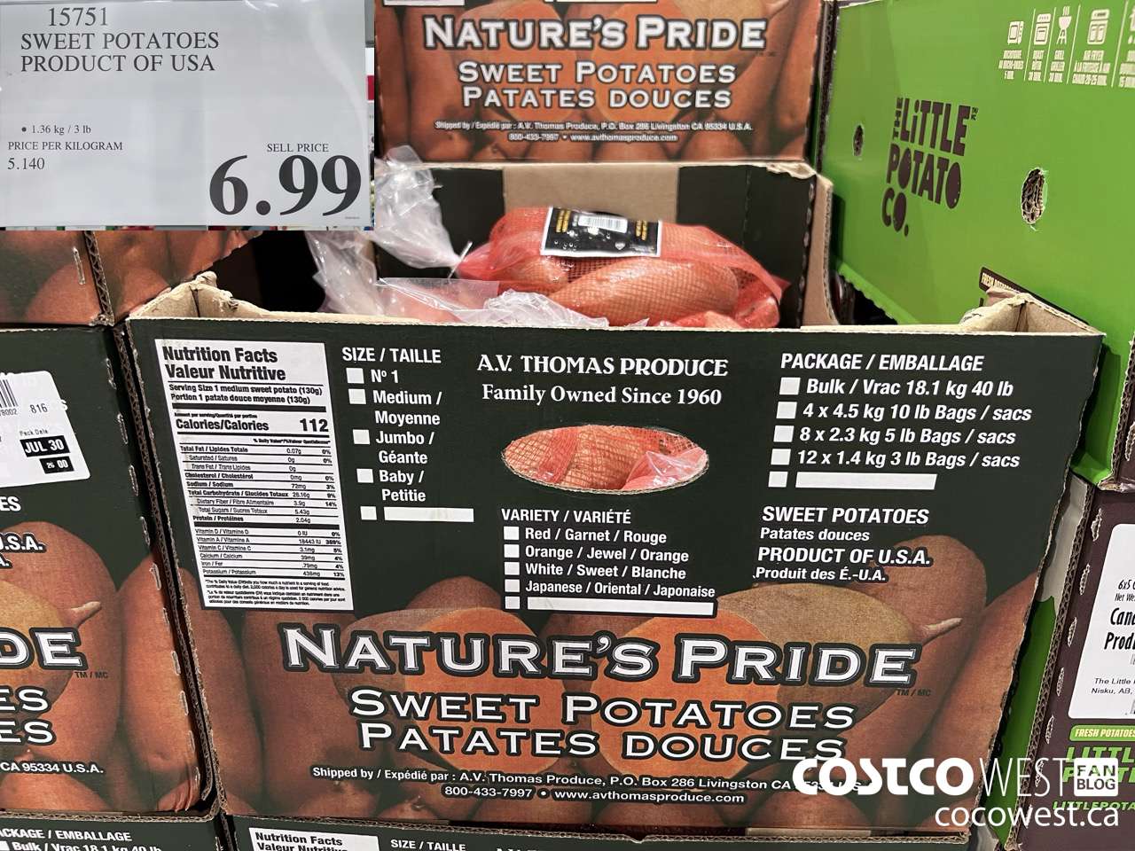 15751 SWEET POTATOES PRODUCT OF USA $6.99