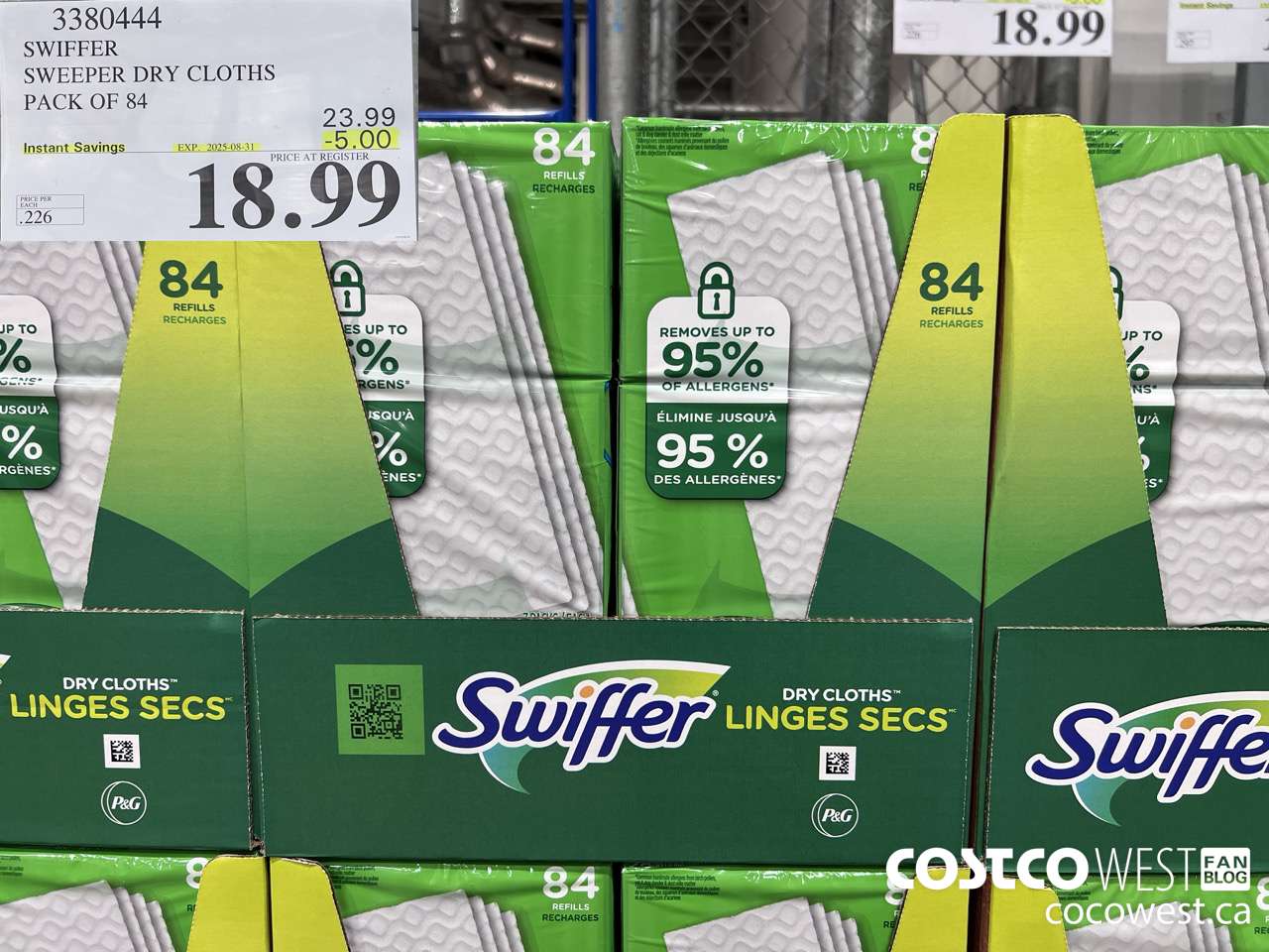 3380444 SWIFFER SWEEPER DRY CLOTHS PACK OF 84 ($5.00 INSTANT SAVINGS EXPIRES ON 2025-08-31) $18.99