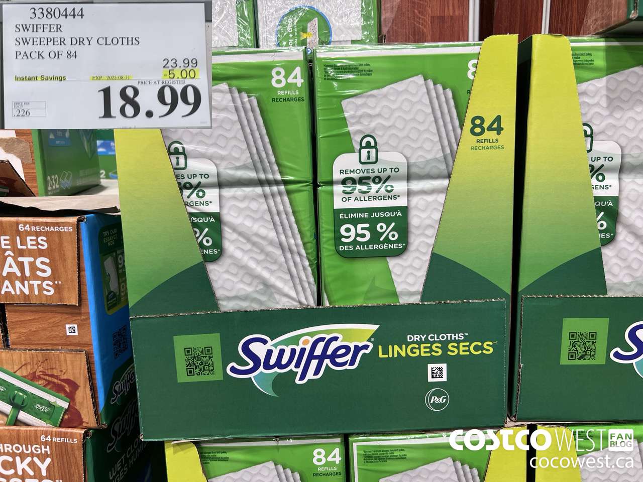 3380444 SWIFFER SWEEPER DRY CLOTHS PACK OF 84 ($5.00 INSTANT SAVINGS EXPIRES ON 2025-08-31) $18.99