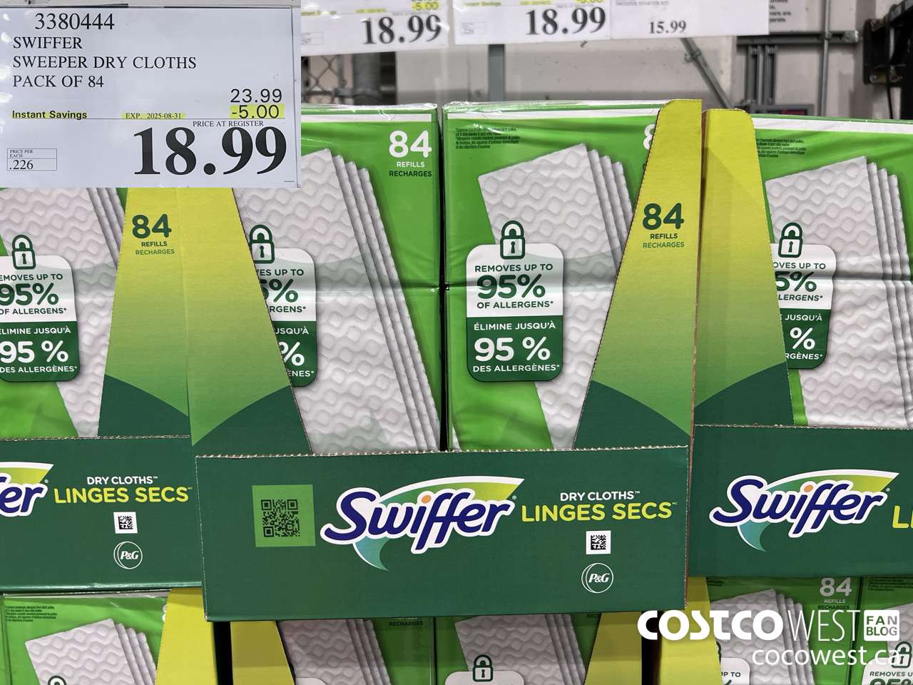 3380444 SWIFFER SWEEPER DRY CLOTHS PACK OF 84 ($5.00 INSTANT SAVINGS EXPIRES ON 2025-08-31) $18.99