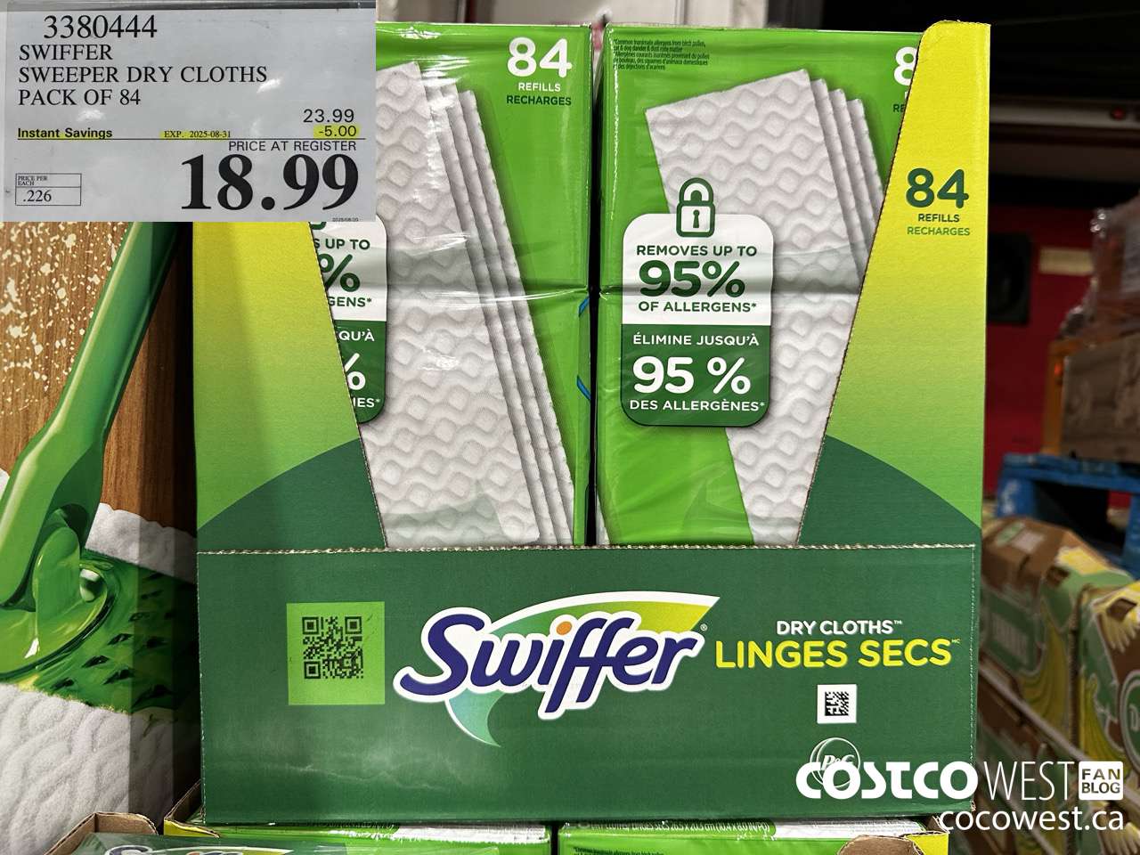 3380444 SWIFFER SWEEPER DRY CLOTHS PACK OF 84 ($5.00 INSTANT SAVINGS EXPIRES ON 2025-08-31) $18.99