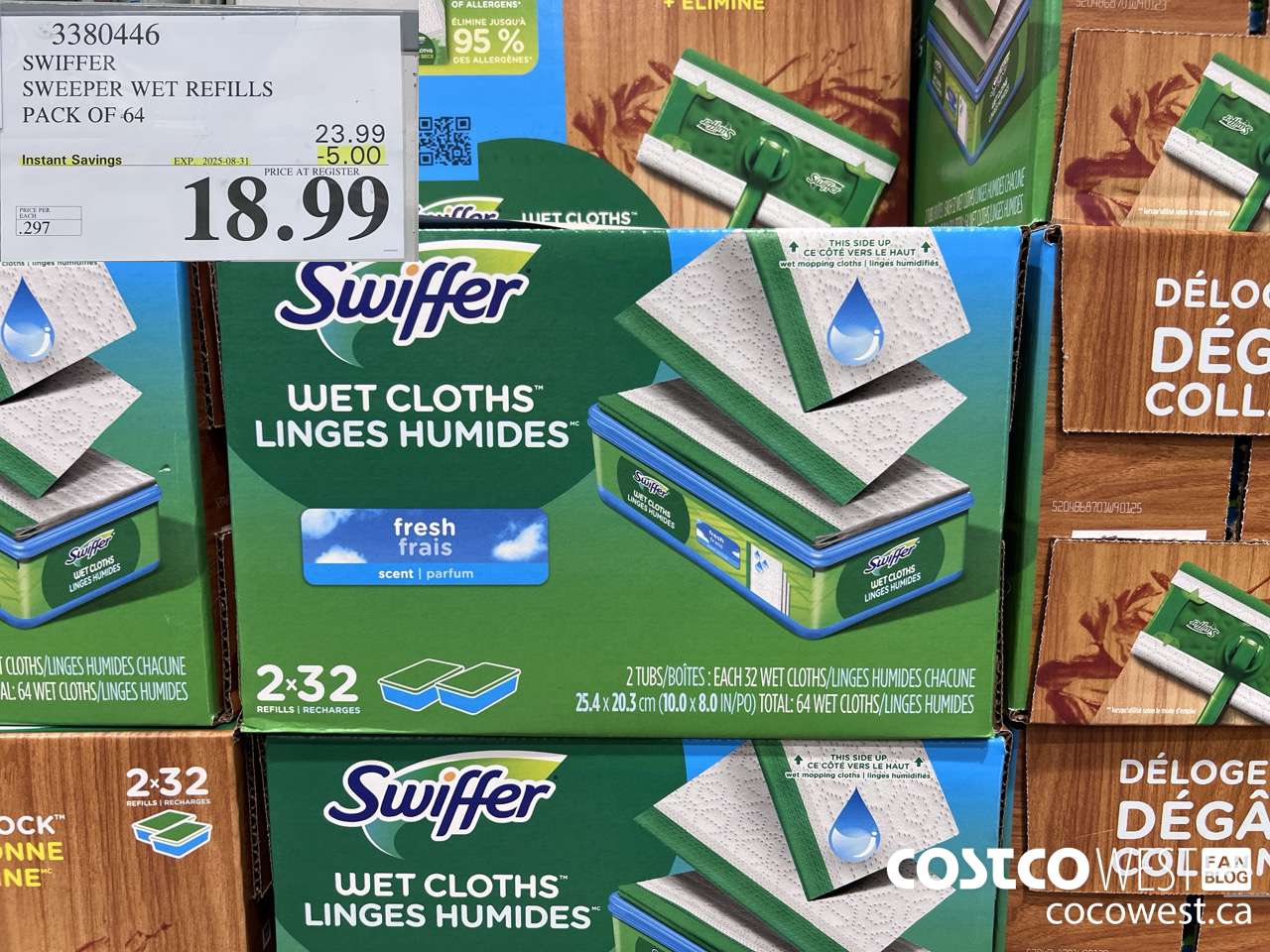 3380446 SWIFFER SWEEPER WET REFILLS PACK OF 64 ($5.00 INSTANT SAVINGS EXPIRES ON 2025-08-31) $18.99
