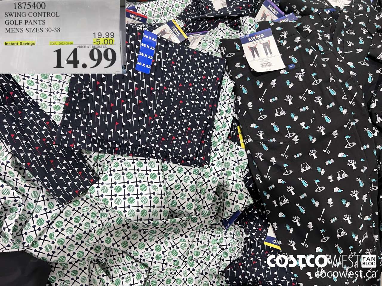 1875400 SWING CONTROL GOLF PANTS MENS SIZES 30-38 ($5.00 INSTANT SAVINGS EXPIRES ON 2025-08-10) $14.99