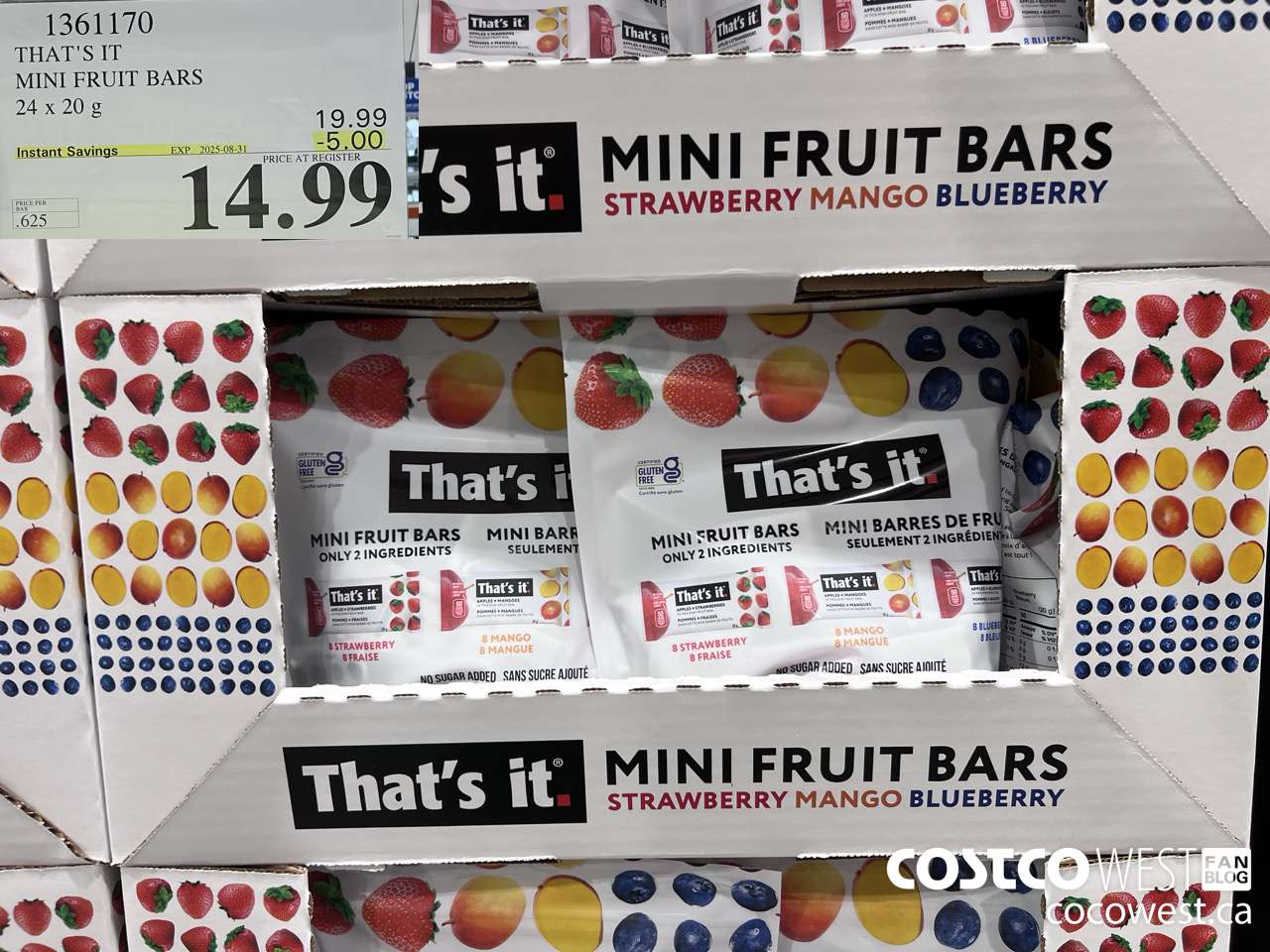 1361170 THAT'S IT MINI FRUIT BARS 24 x 20 g ($5.00 INSTANT SAVINGS EXPIRES ON 2025-08-31) $14.99