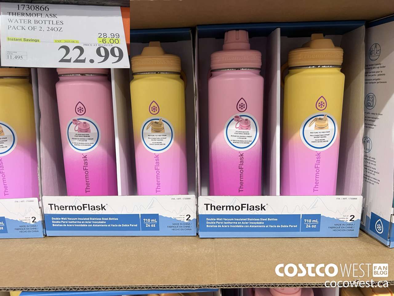 1730866 THERMOFLASK WATER BOTTLES PACK OF 2 24OZ ($6.00 INSTANT SAVINGS EXPIRES ON 2025-08-31) $22.99