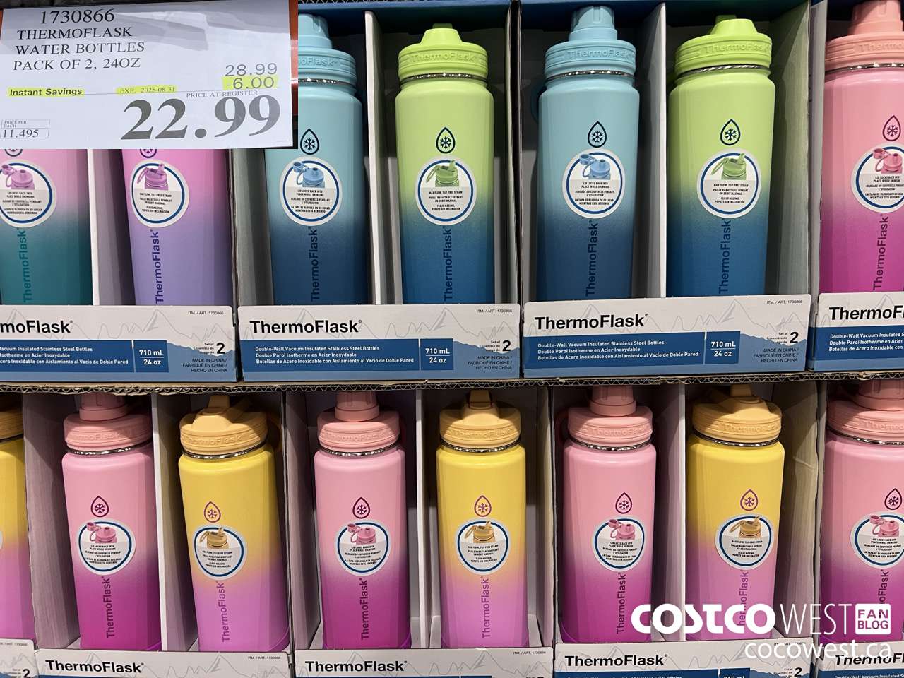 1730866 THERMOFLASK WATER BOTTLES PACK OF 2 24OZ ($6.00 INSTANT SAVINGS EXPIRES ON 2025-08-31) $22.99