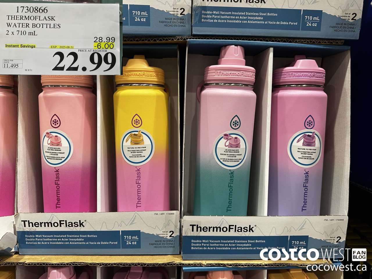 1730866 THERMOFLASK WATER BOTTLES PACK OF 2 24OZ ($6.00 INSTANT SAVINGS EXPIRES ON 2025-08-31) $22.99