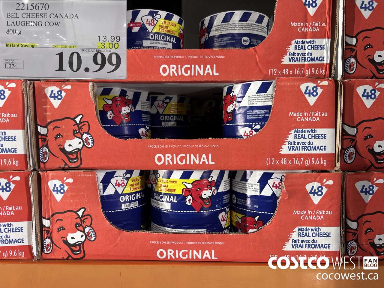 2215670 THE LAUGHING COW PROCESSED CHEESE 800G ($3.00 INSTANT SAVINGS EXPIRES ON 2025-08-17) $10.99