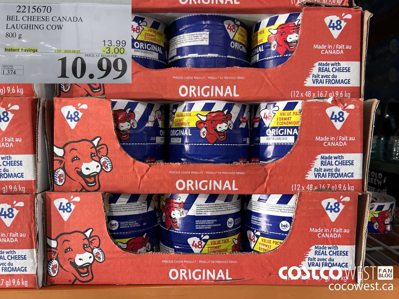2215670 THE LAUGHING COW PROCESSED CHEESE 800G ($3.00 INSTANT SAVINGS EXPIRES ON 2025-08-17) $10.99